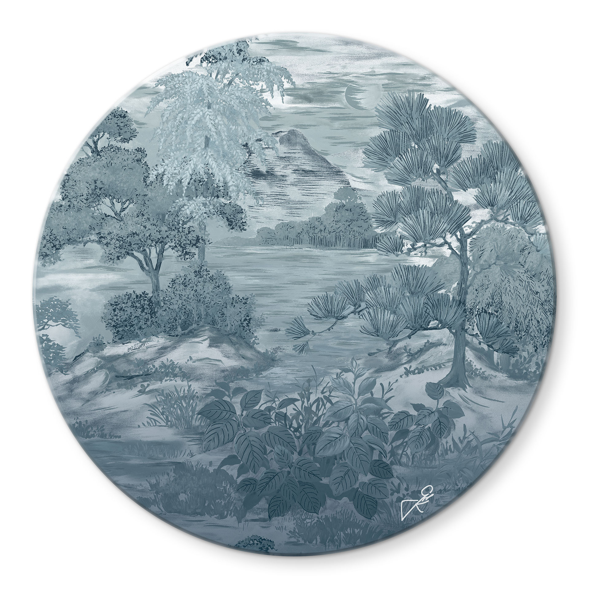 Glasbild Fujisan - Guido Maria Kretschmer Kollektion - Rund - Ø 70 cm