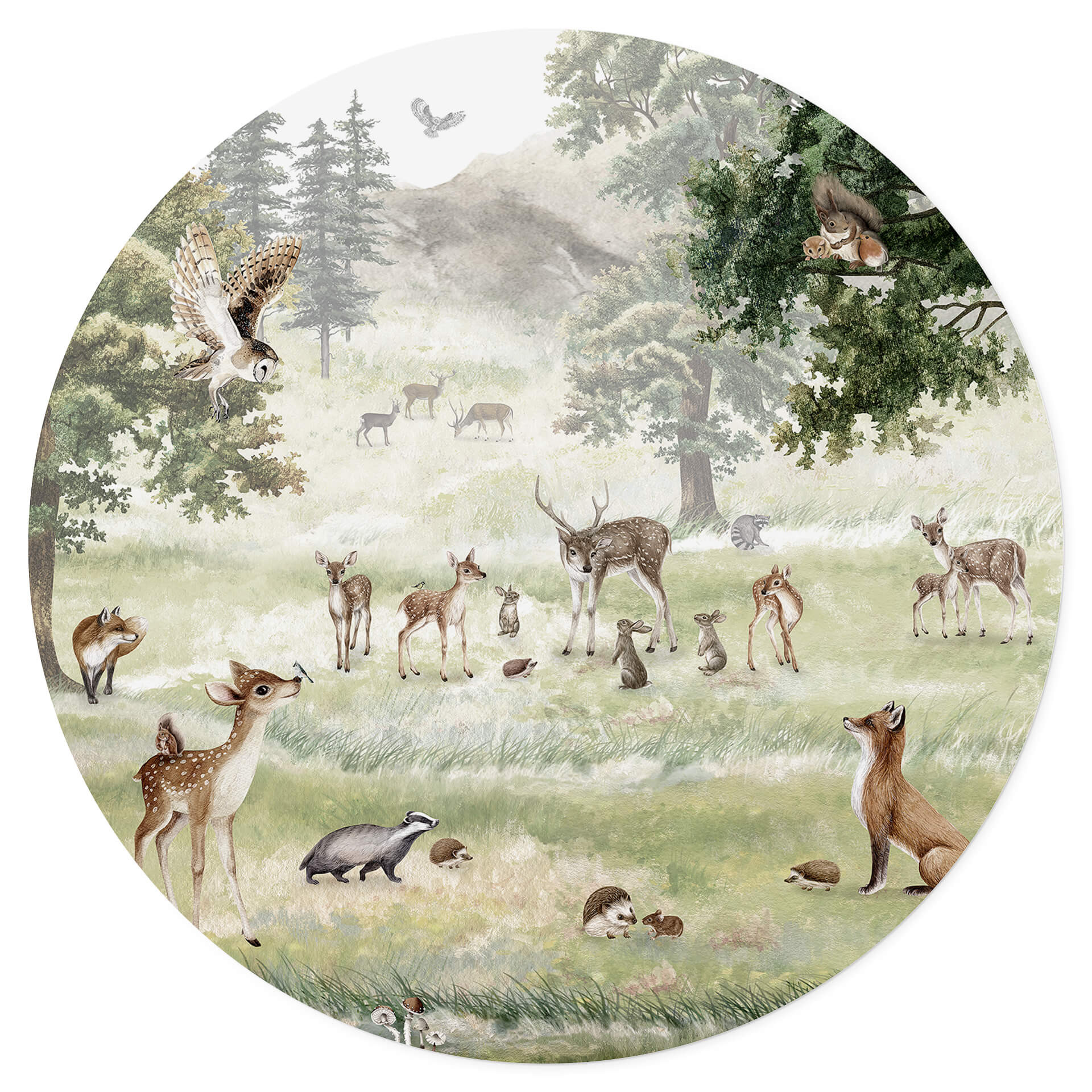 Wandtattoo Kikki Belle - Waldspaß - Rund
