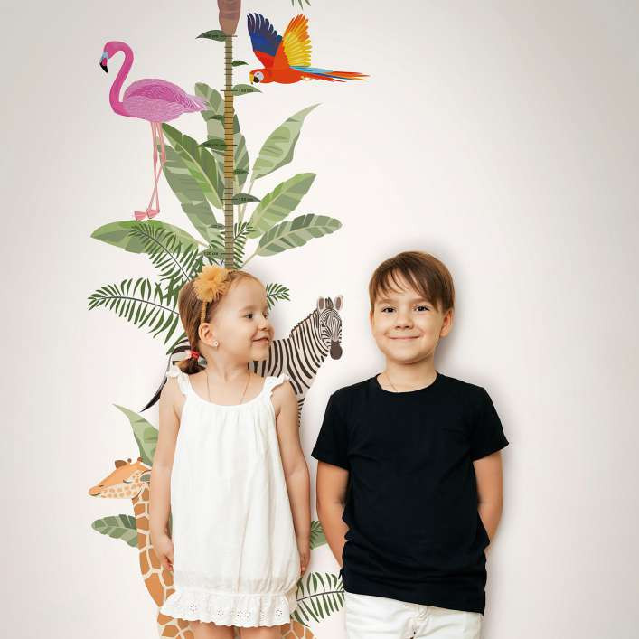 kinderbehang, vliesbehang met illustratie Kids Walls wit, groen, beige