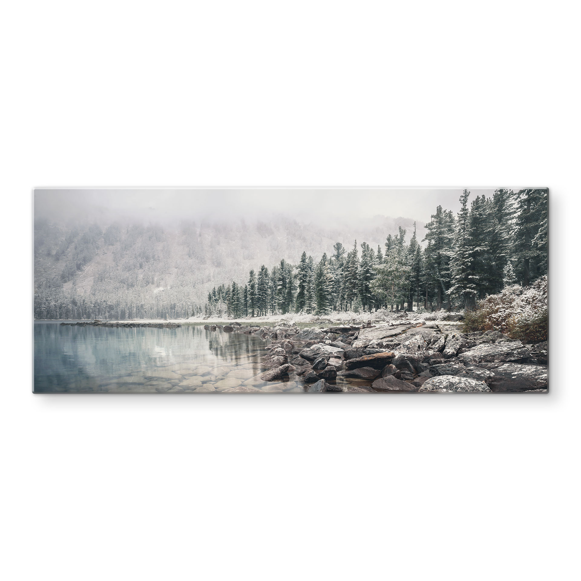 Pannello paraschizzi foresta invernale sul lago - Rostovskiy - Panorama