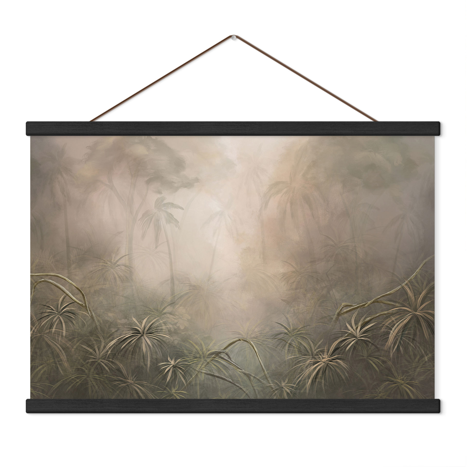 Textielposter Mystiek regenwoud in de mist - Ms Tiff