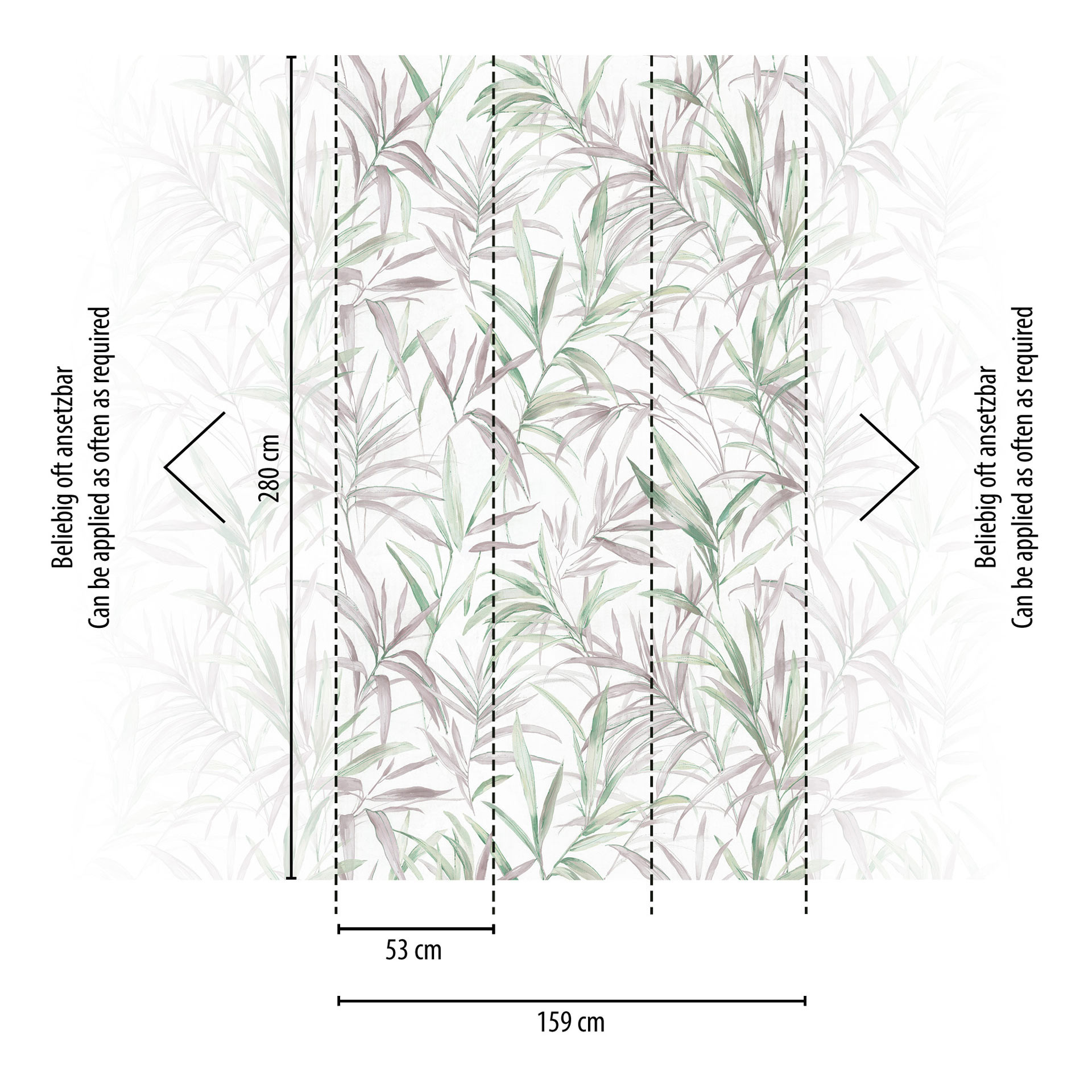 COSMOPOLITAN Fotobehang muurschildering groene bladeren natuurmotief - modern Vliesbehang plantkunde