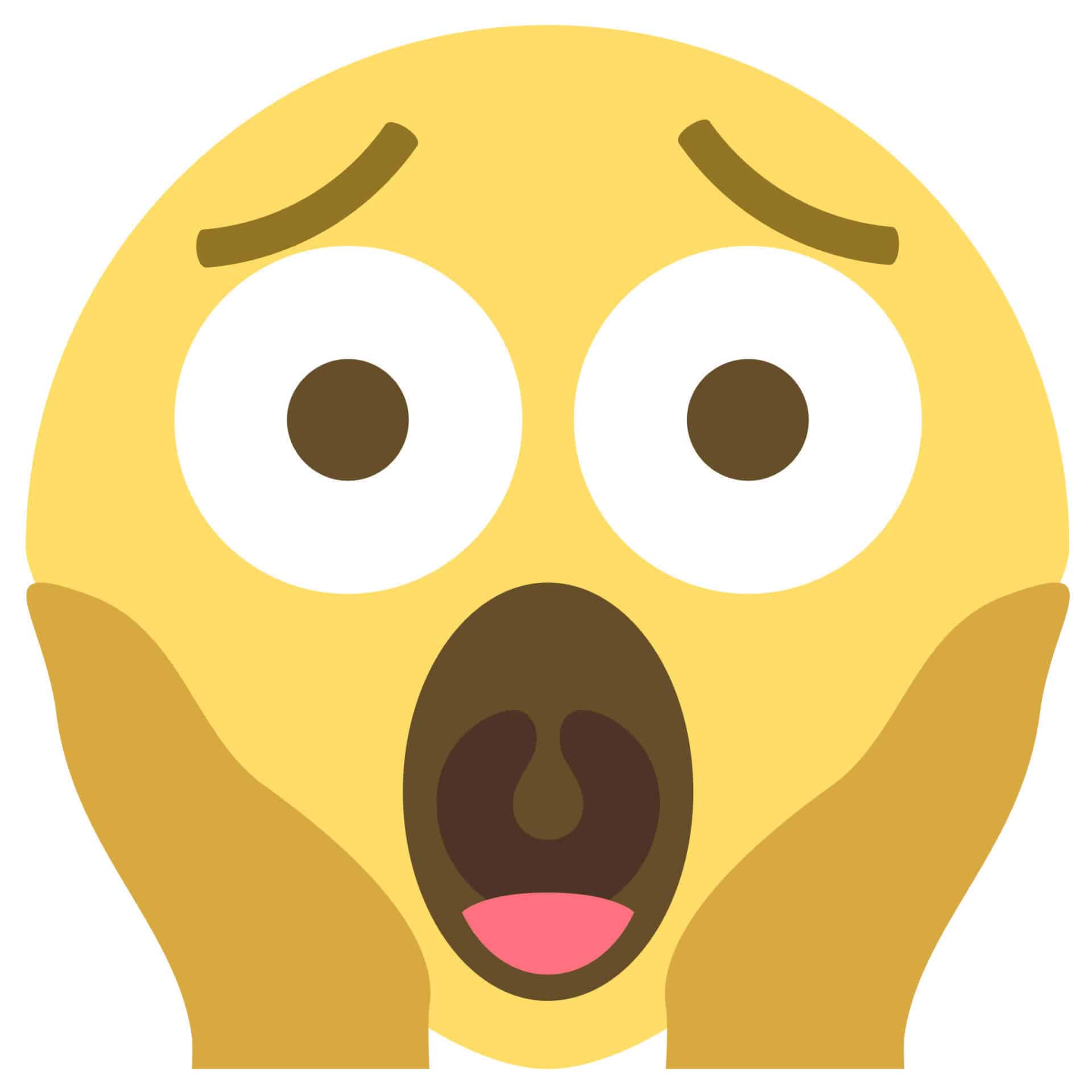 Muursticker Emoji Screaming in Fear