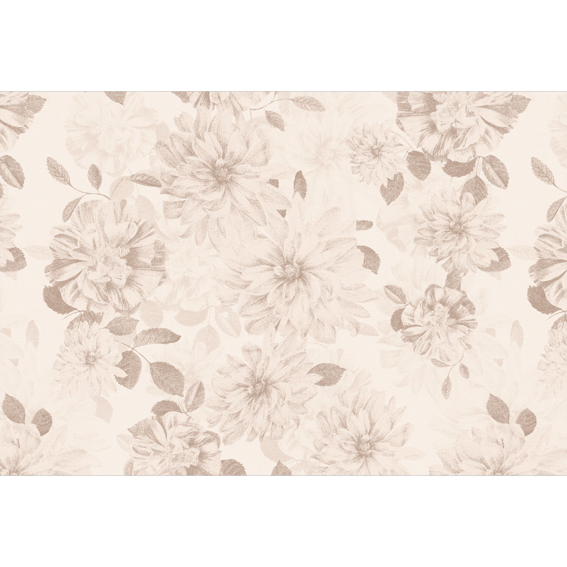 Dahlia Shabby Chic Beige Bloemen Fotobehang - Bloomery Decor