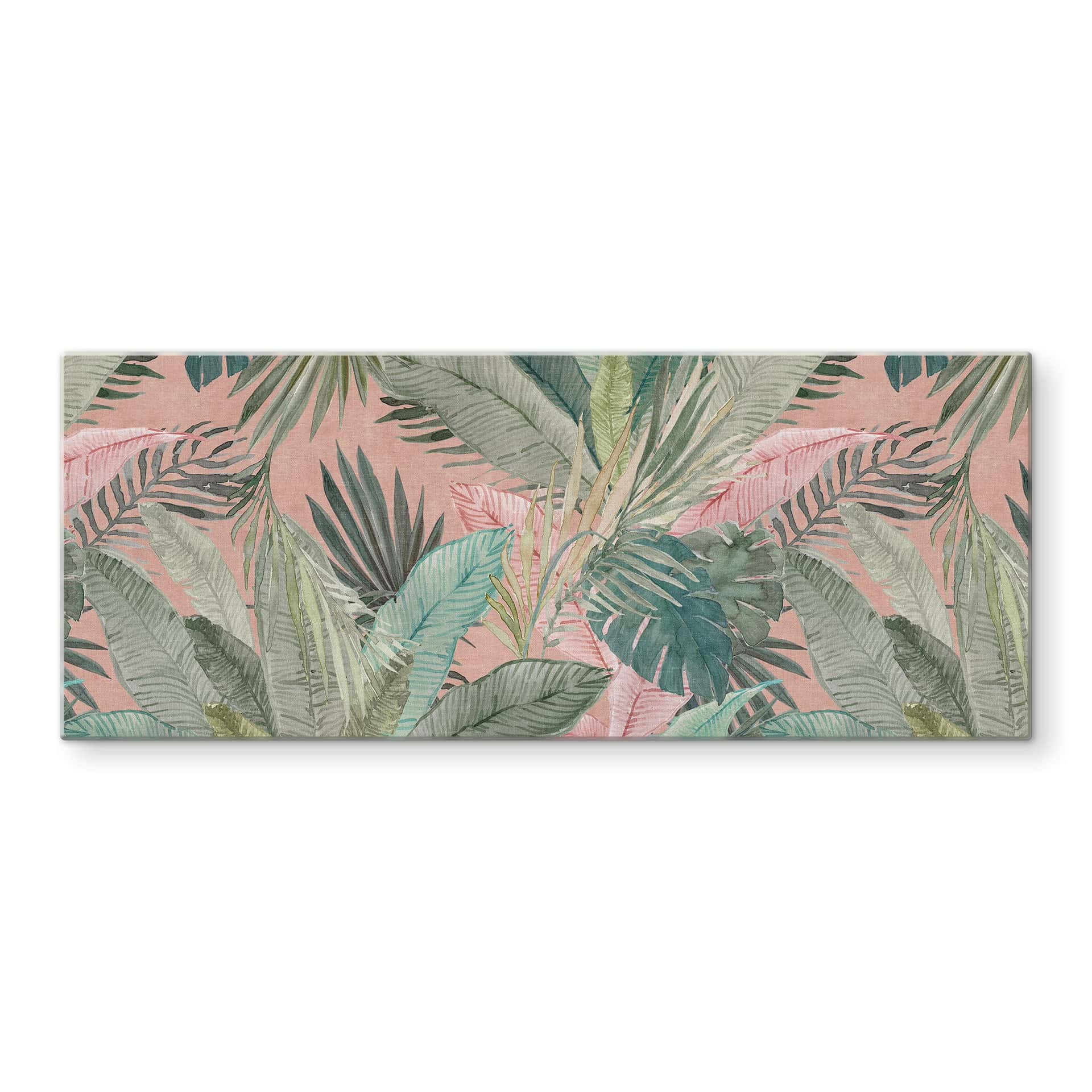 Spritzschutz Tropenblätter im Dschungel Rosa - Bloomery Decor - Panorama