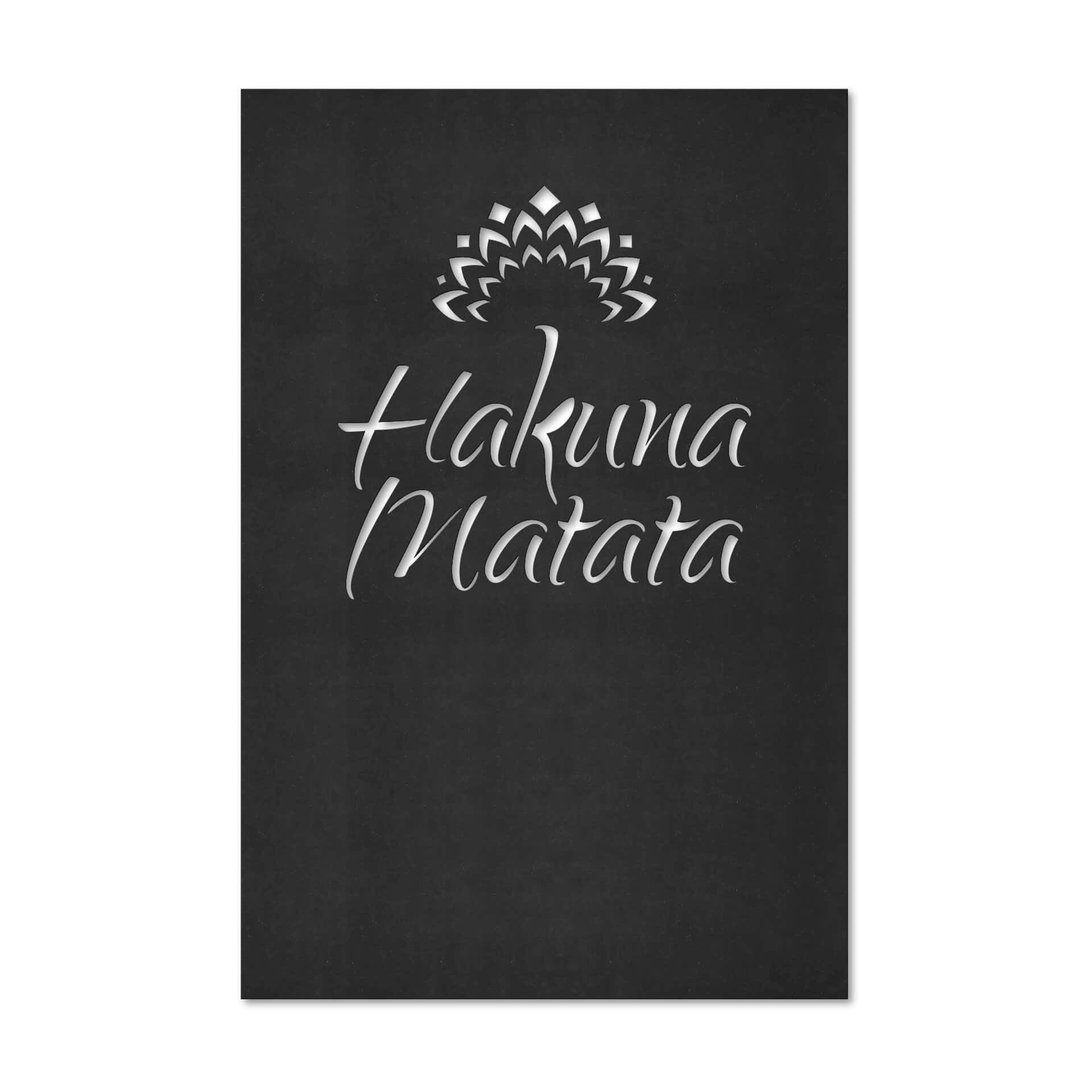MDF - Dekoracja drewniana Hakuna Matata z kwiatkiem