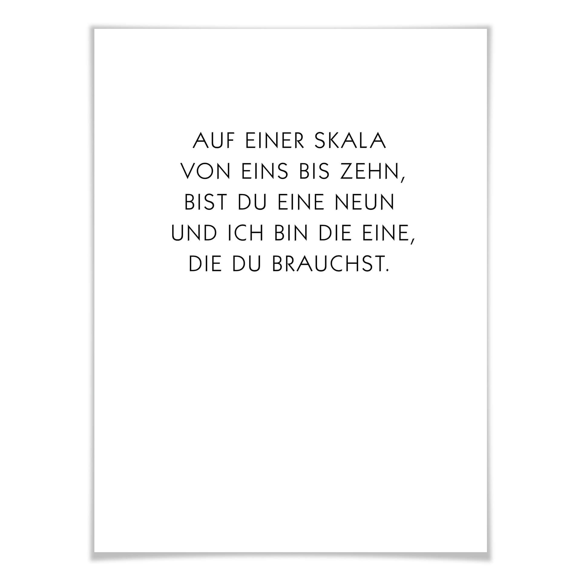 Poster Auf einer Skala von eins bis neun