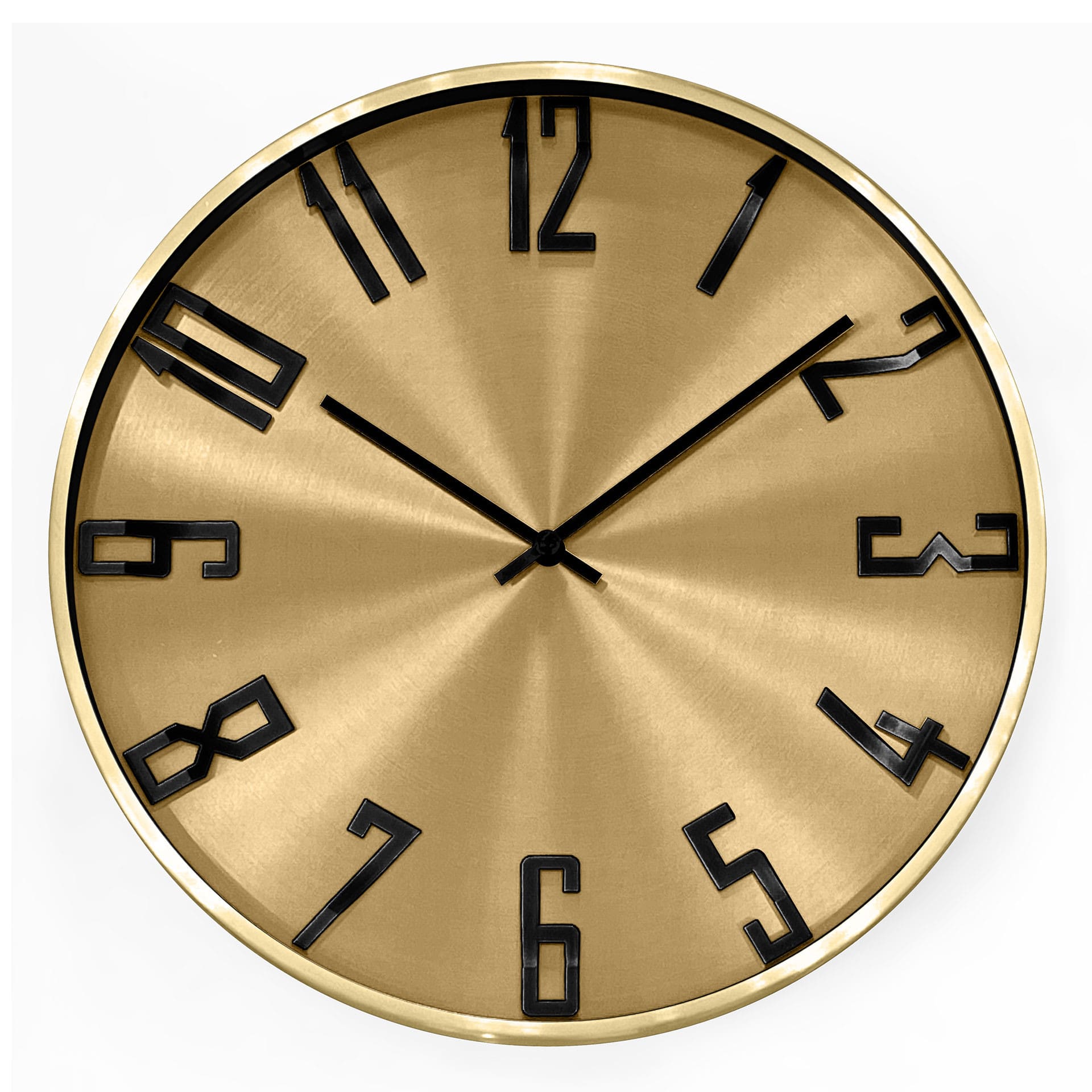 Moderne Wanduhr im Metallic-Look aus Aluminium, gold | Ø 30 cm