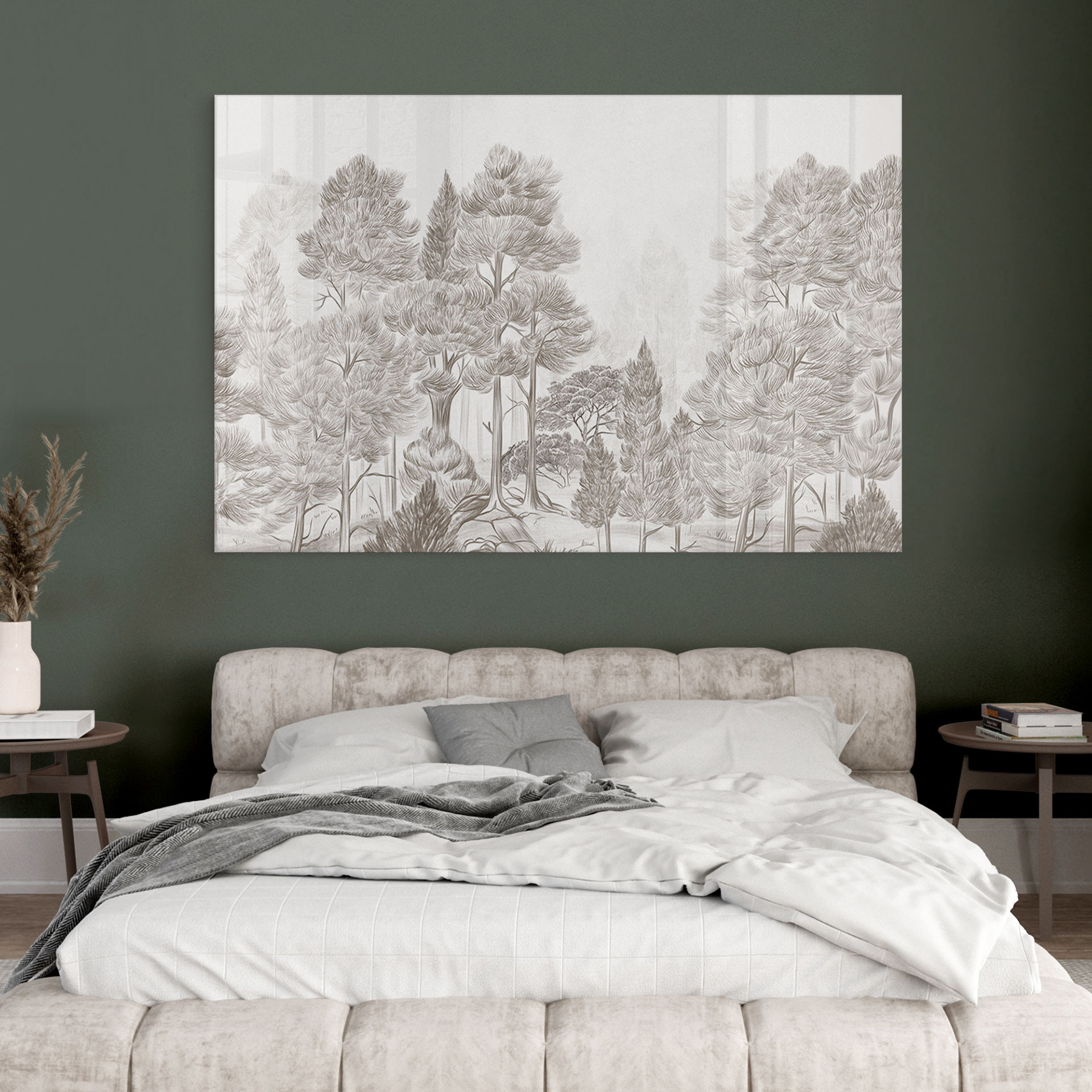Acrylglas Forest met boslandschap in beige - Ms Tiff