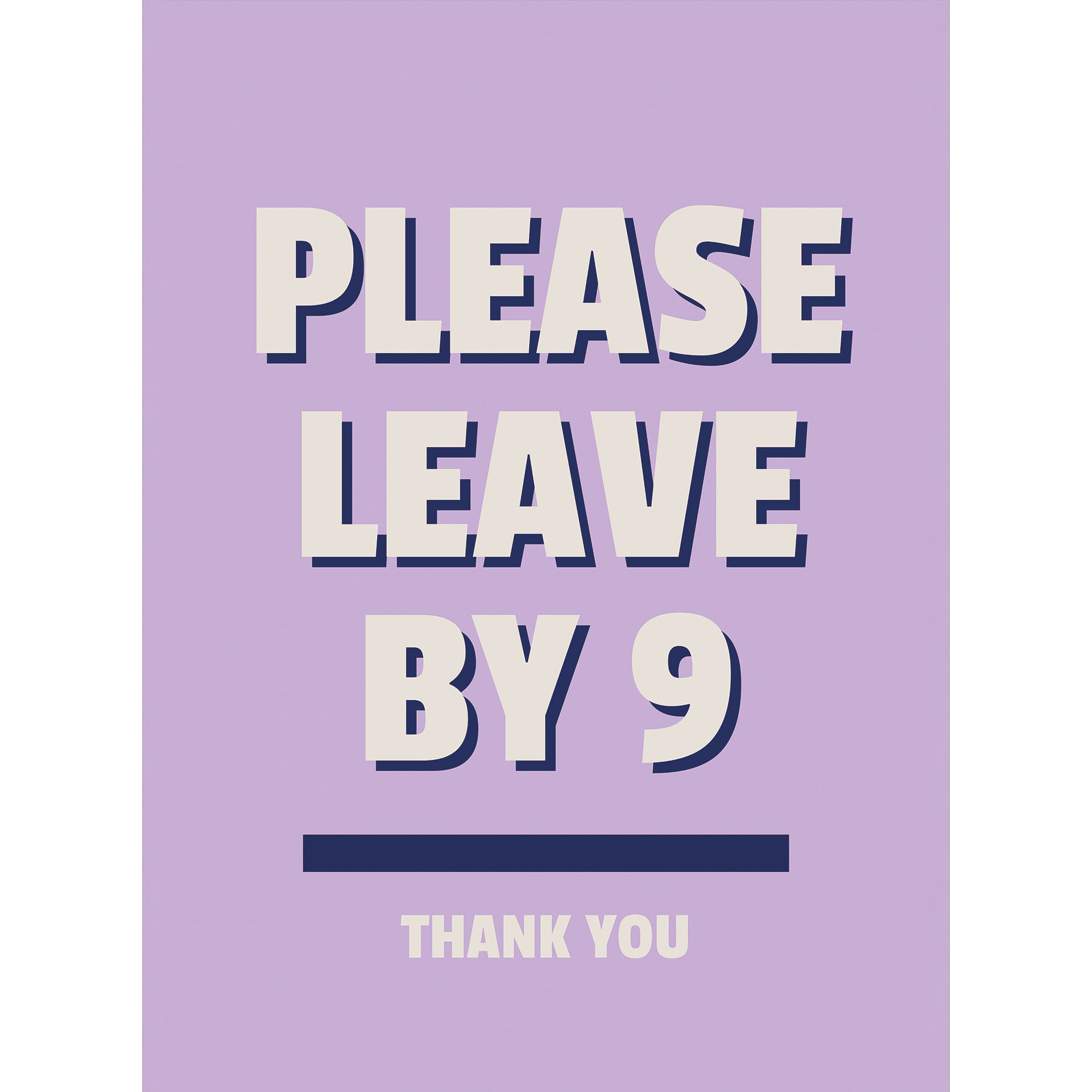 Fotobehang Please leave by 9 - Fritsch