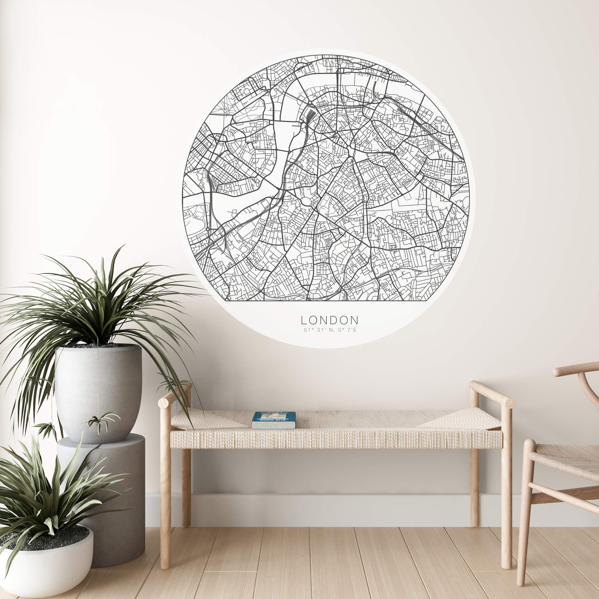 Wandtattoo Stadtplan London - rund