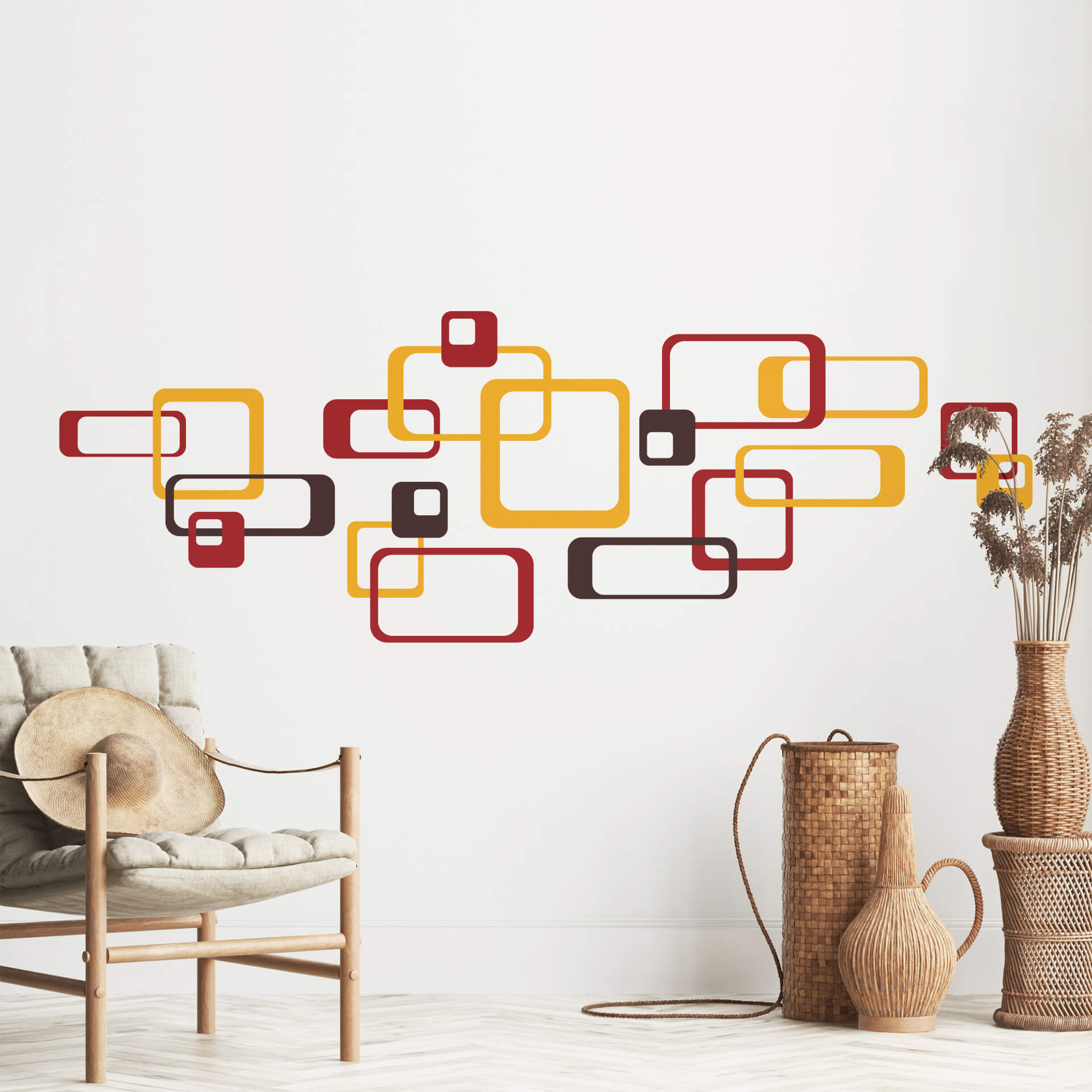 Wallsticker - Retro Rektangel Orange