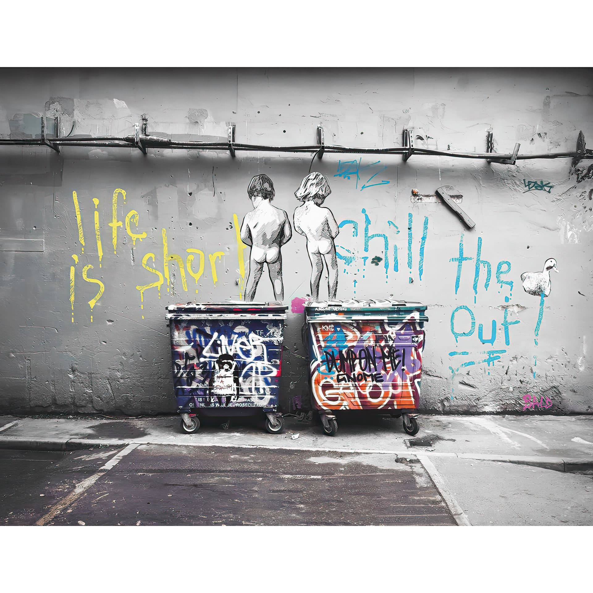 Fototapeta Banksy'ego - Życie jest krótkie