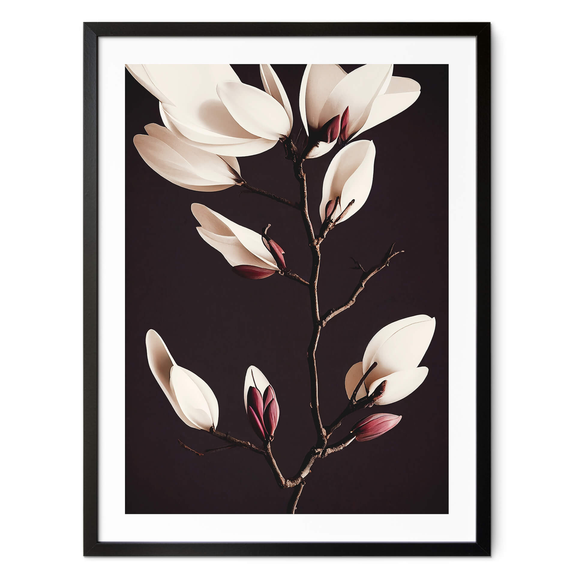 Szlachetny plakat z kwiatami magnolii - Plakat z kwiatami - Treechild