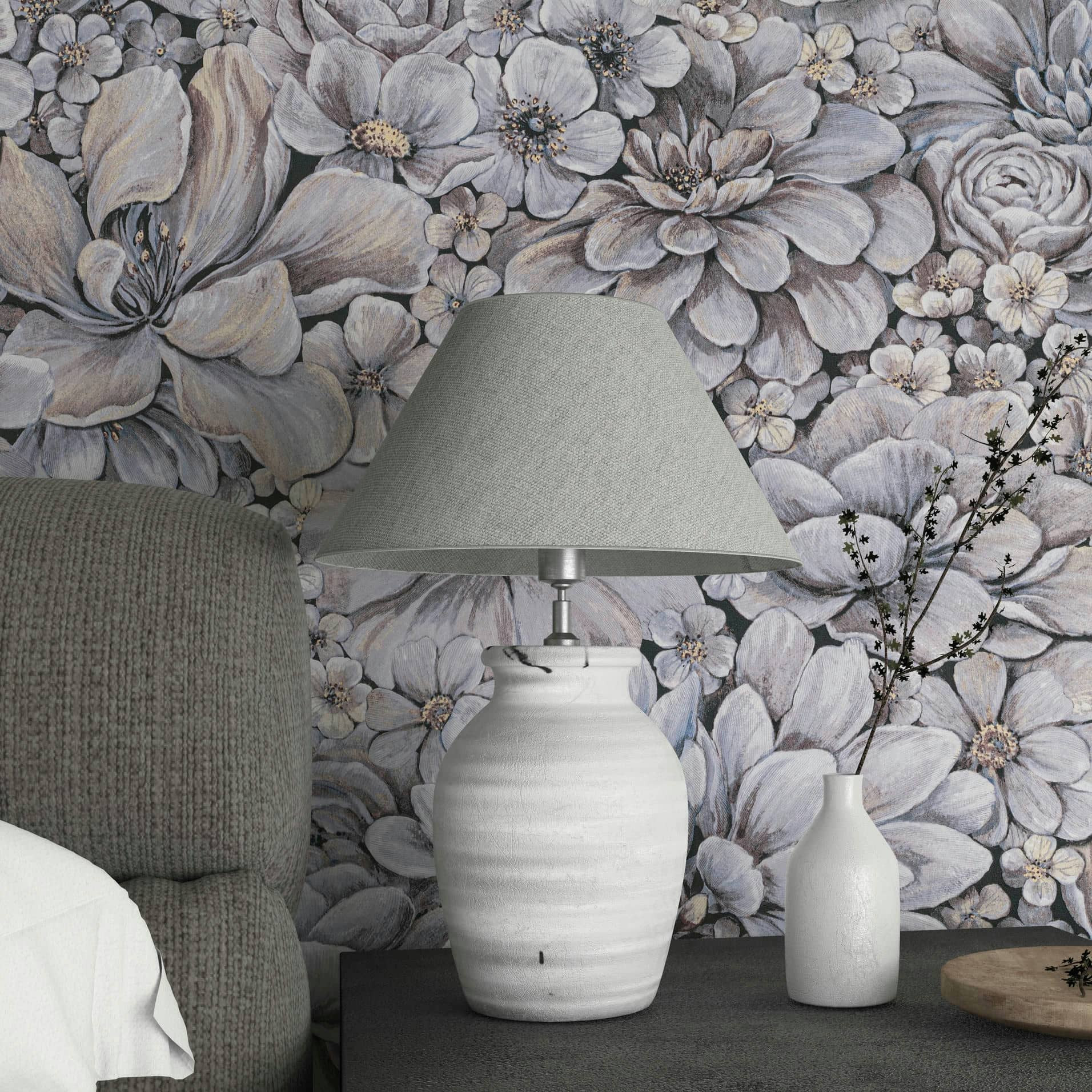 vliesbehang paars gebloemd voor woonkamer slaapkamer behang marburg