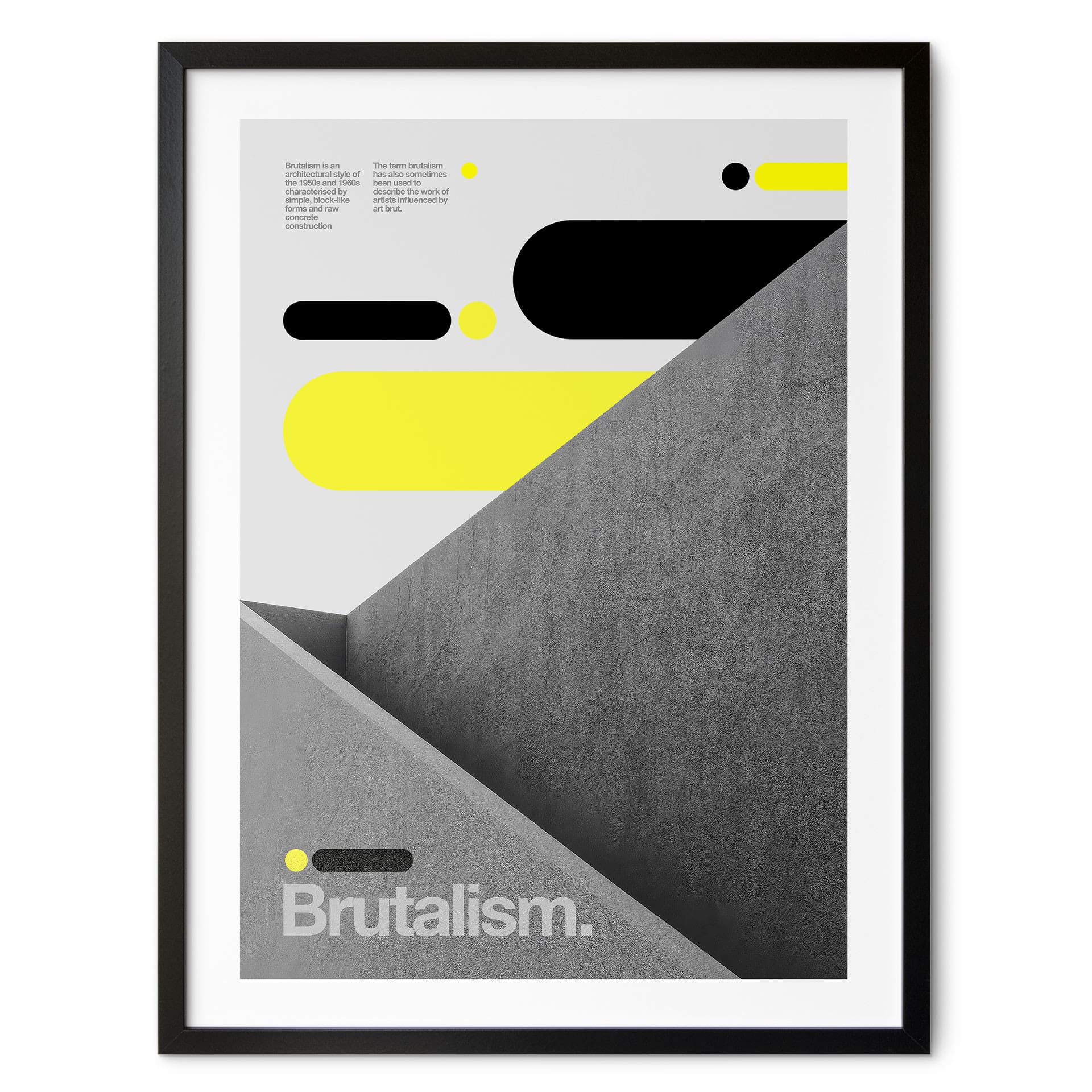 Poster Brutalisme Design Geel Grijs - Sub88 Studio