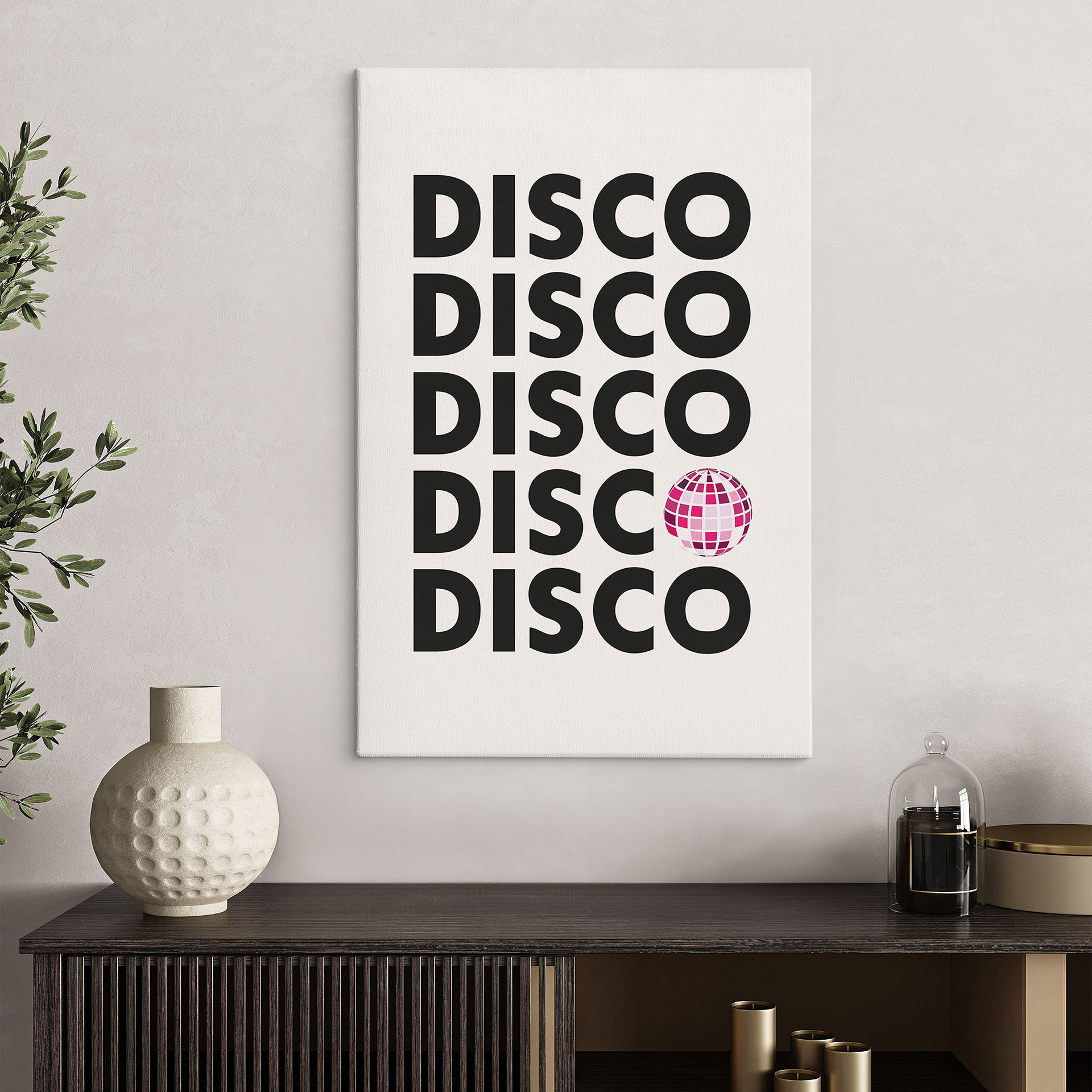 Leinwandbild Retro Disco Vibes Typografie - Kerr-Dineen