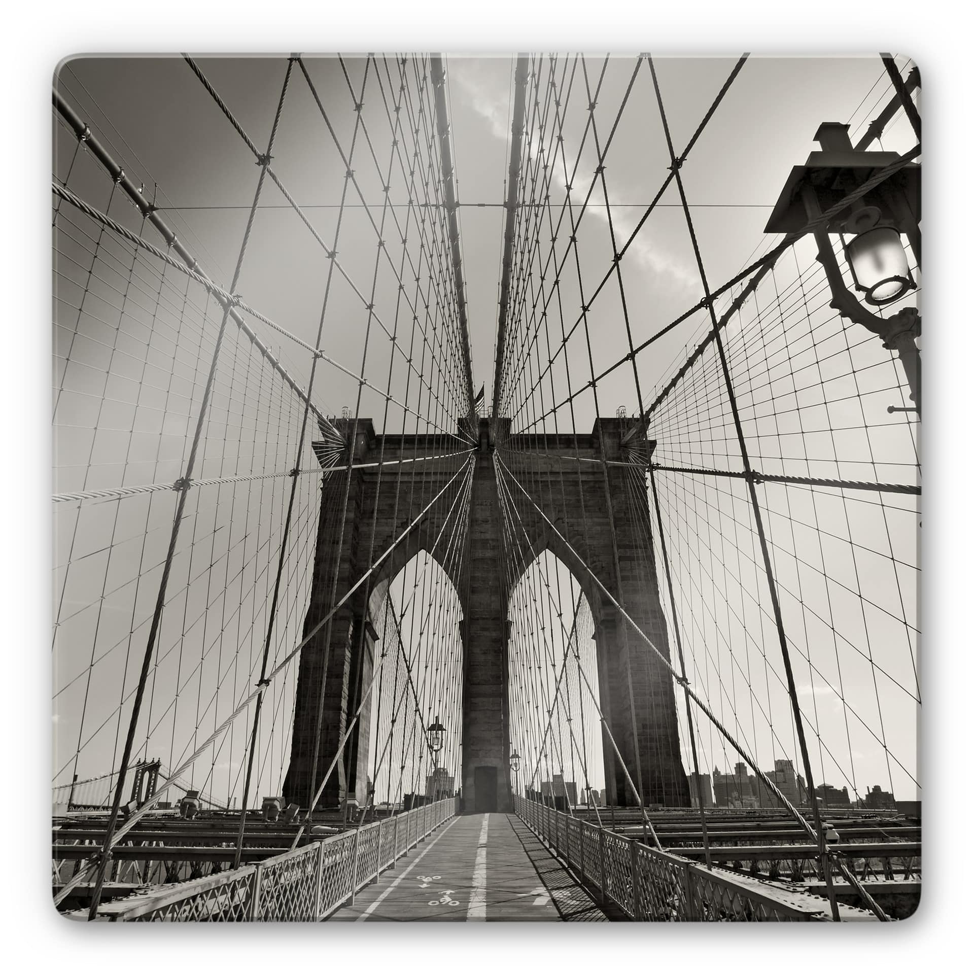 Tableau en verre - Le pont de Brooklyn - Carré