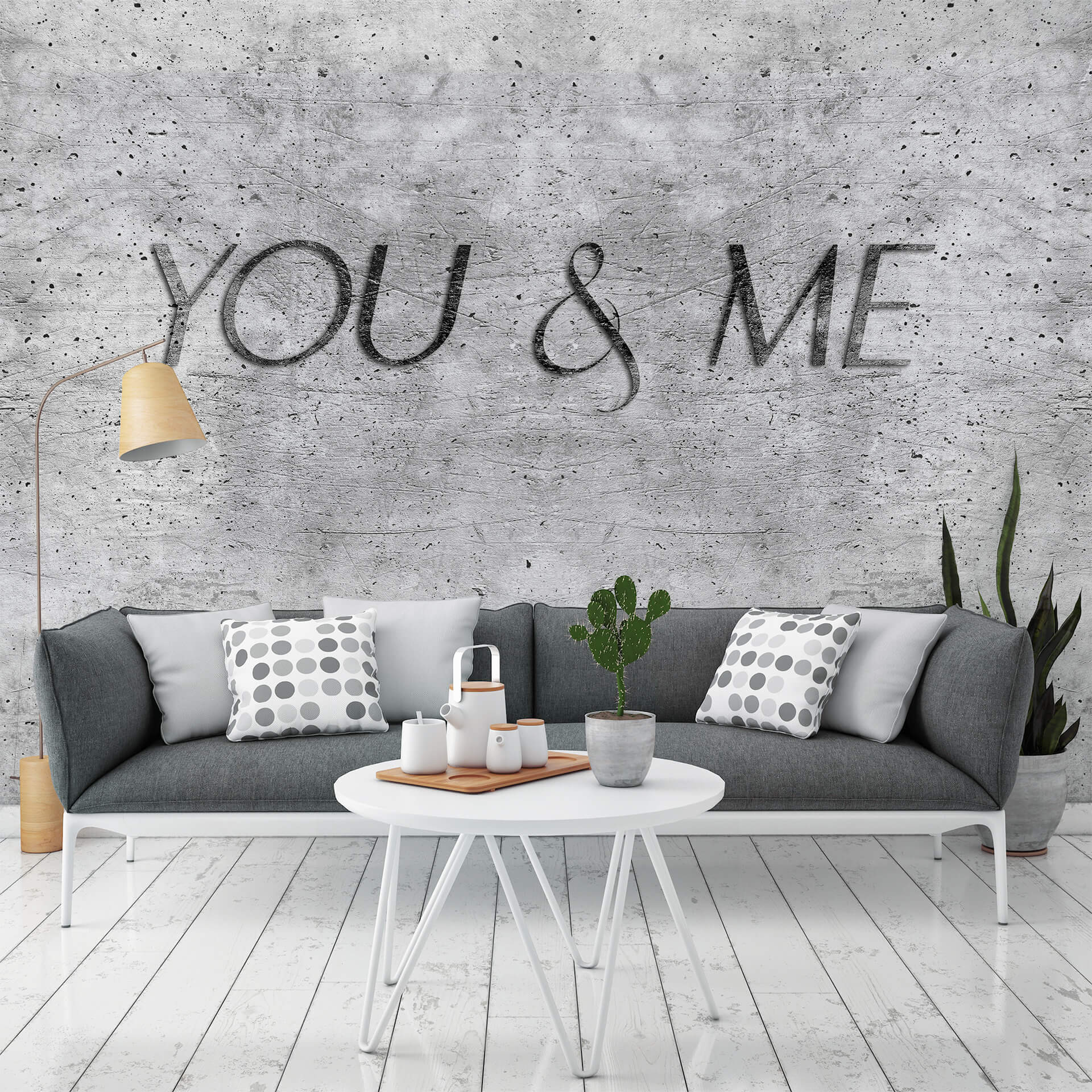 Fotobehang Betonlook - You and Me