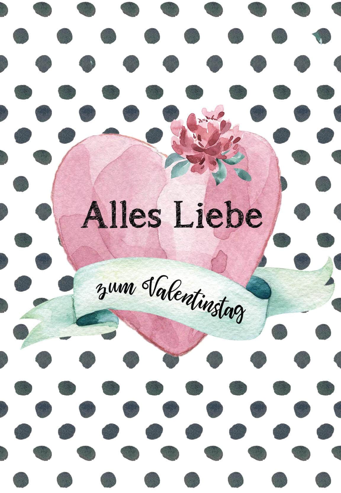 Gutschein Valentinstag - Herz Polka Dots