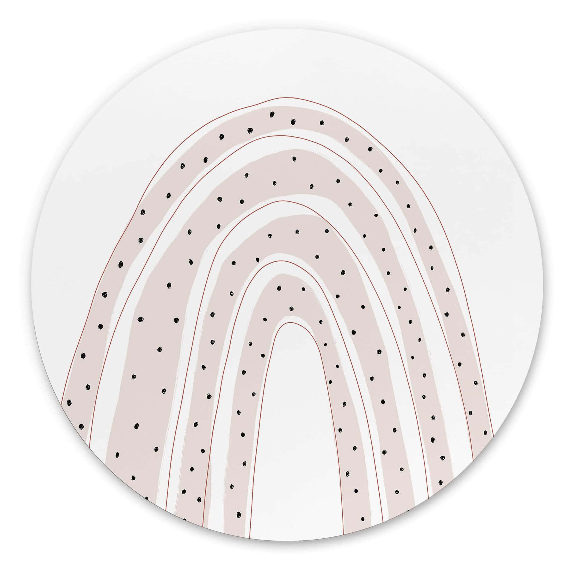 Tableau sur alu-Dibond rond uplusmestudio arc-en-ciel à pois