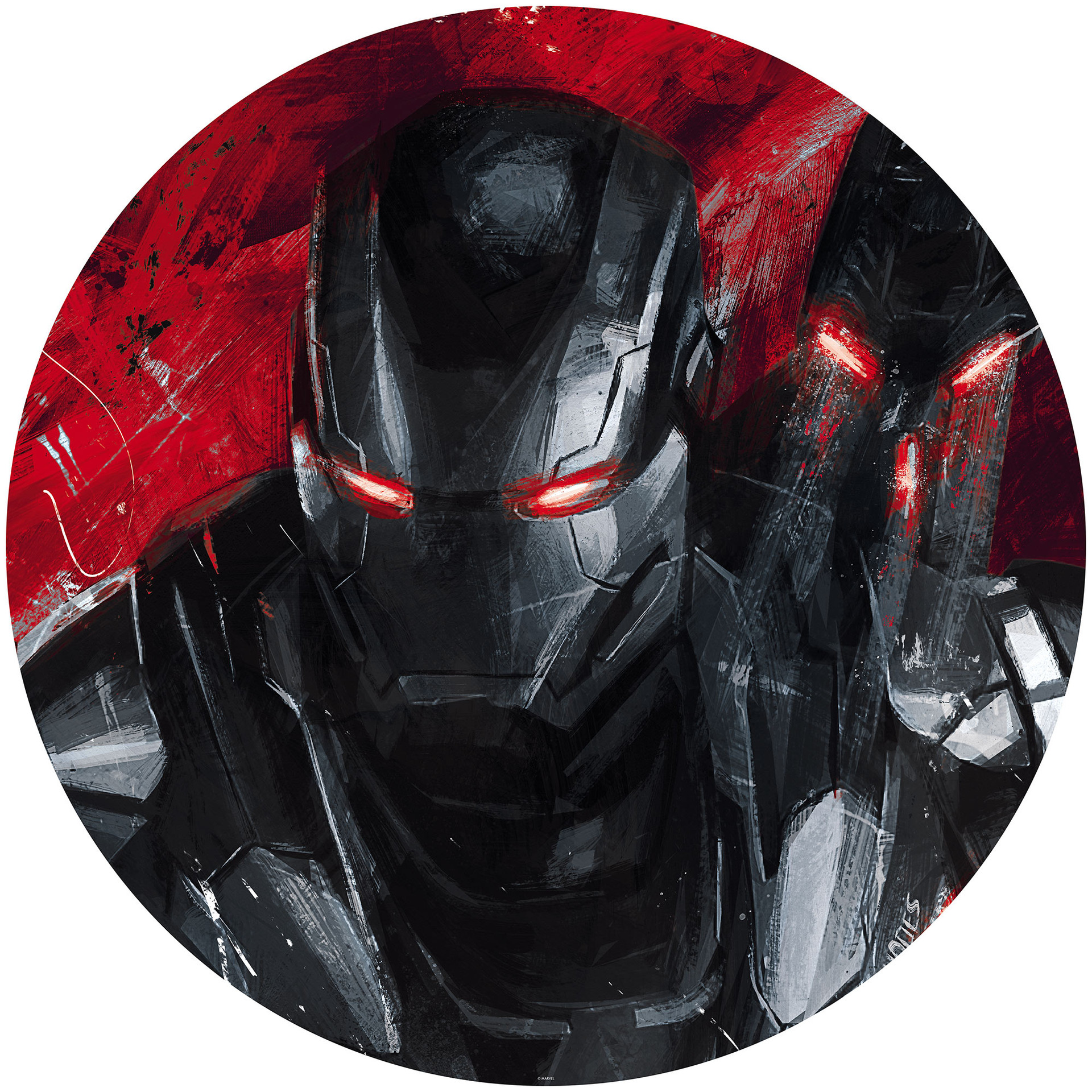 Zelfklevend Vliesbehang - Avengers Painting War-Machine - 125 x 125 cm
