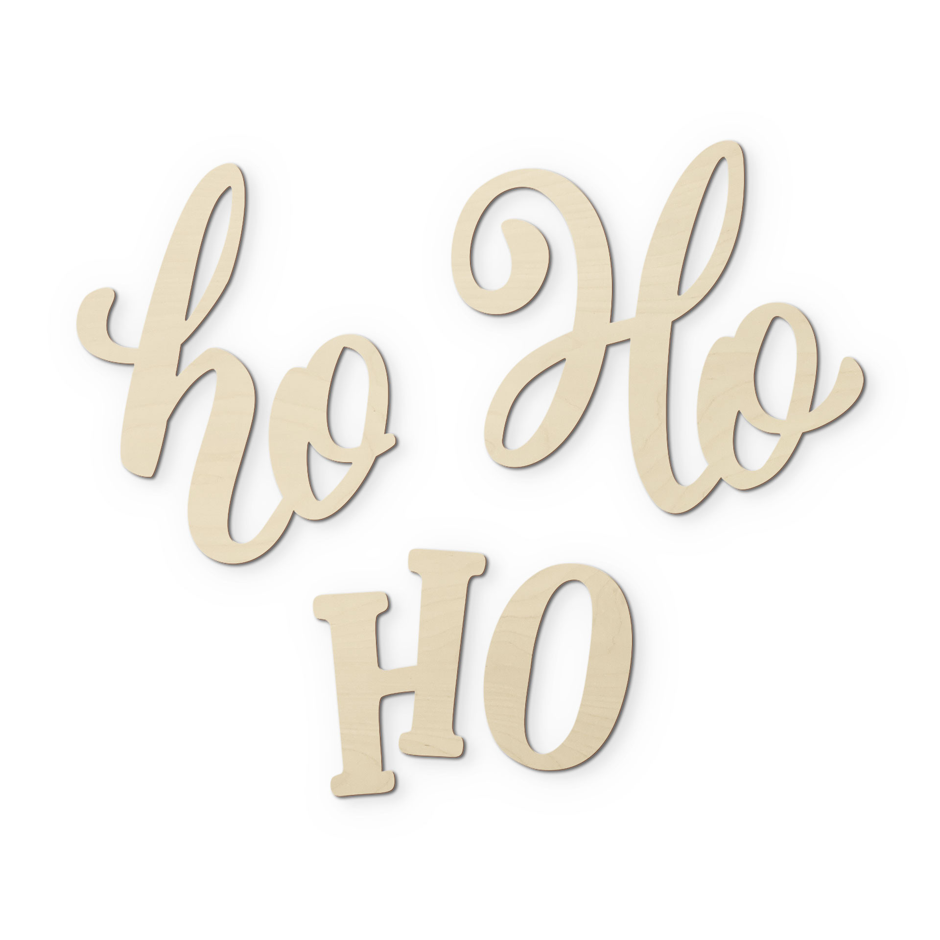 3D Holz Schriftzug Weihnachten - Ho Ho Ho - Pappel