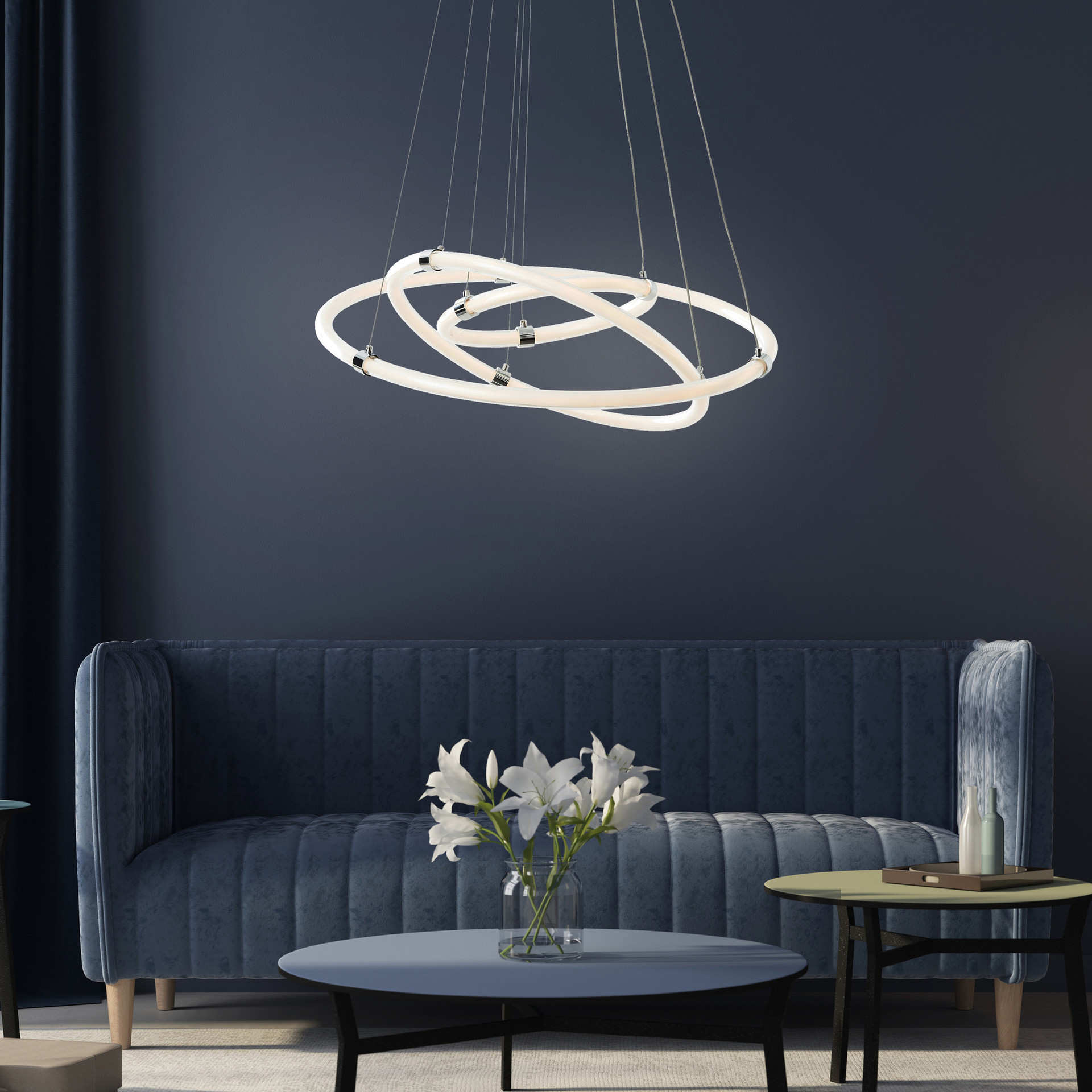 Pendelleuchte Mariam, metallic, 150 x 79,1 cm, Metall Pendelleuchte