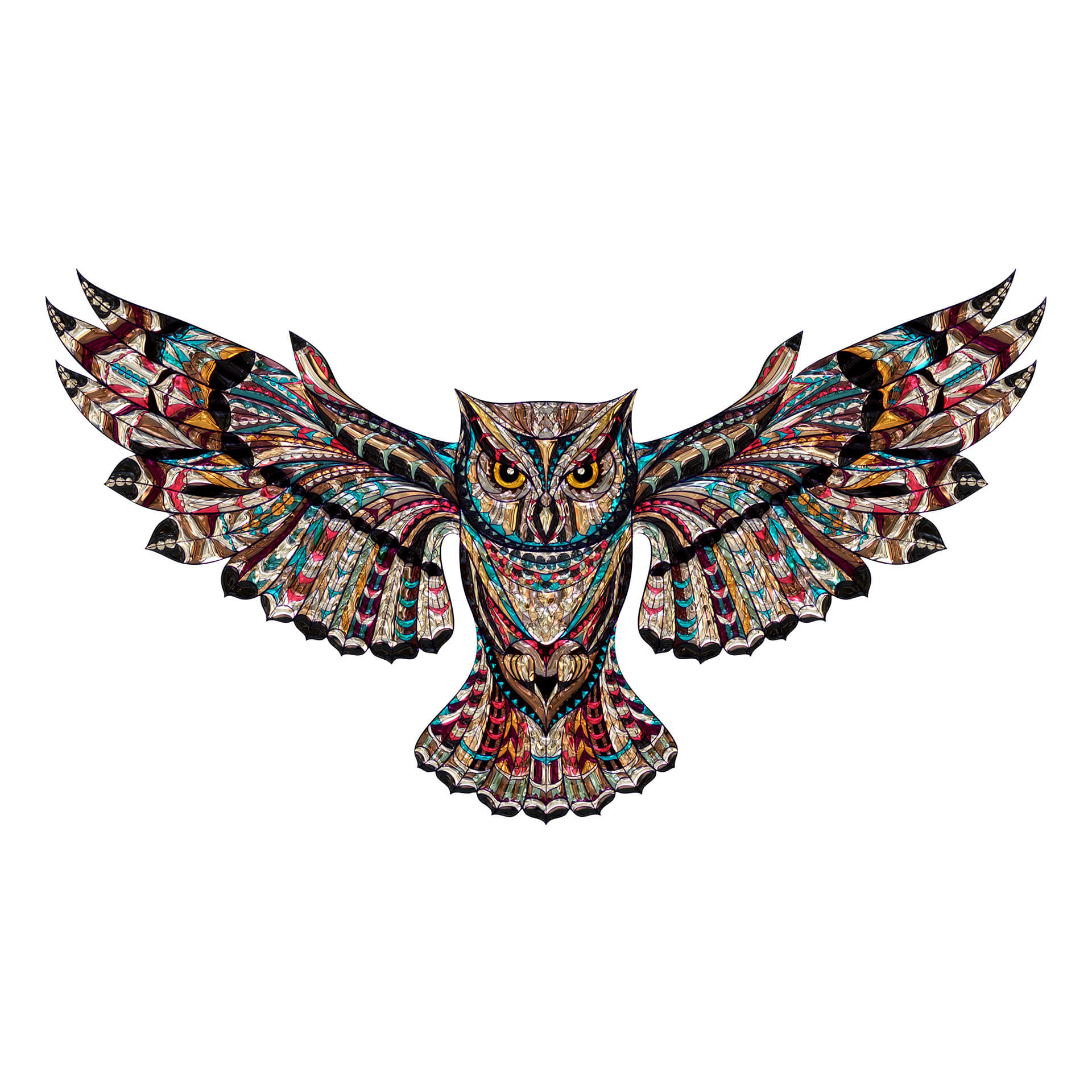 Wandtattoo Metallic Owl