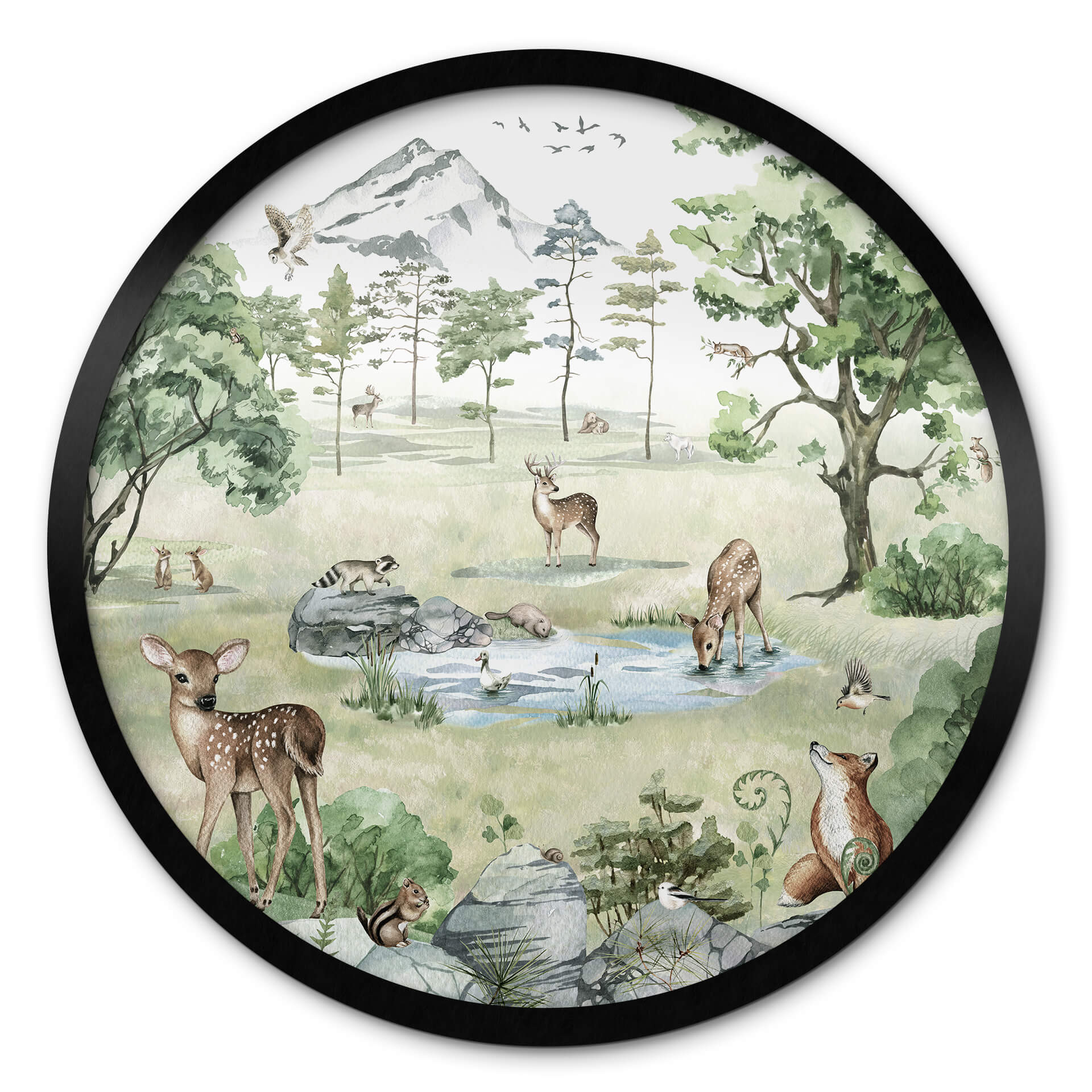 Poster rond Kikki Belle - Forêt de cerfs