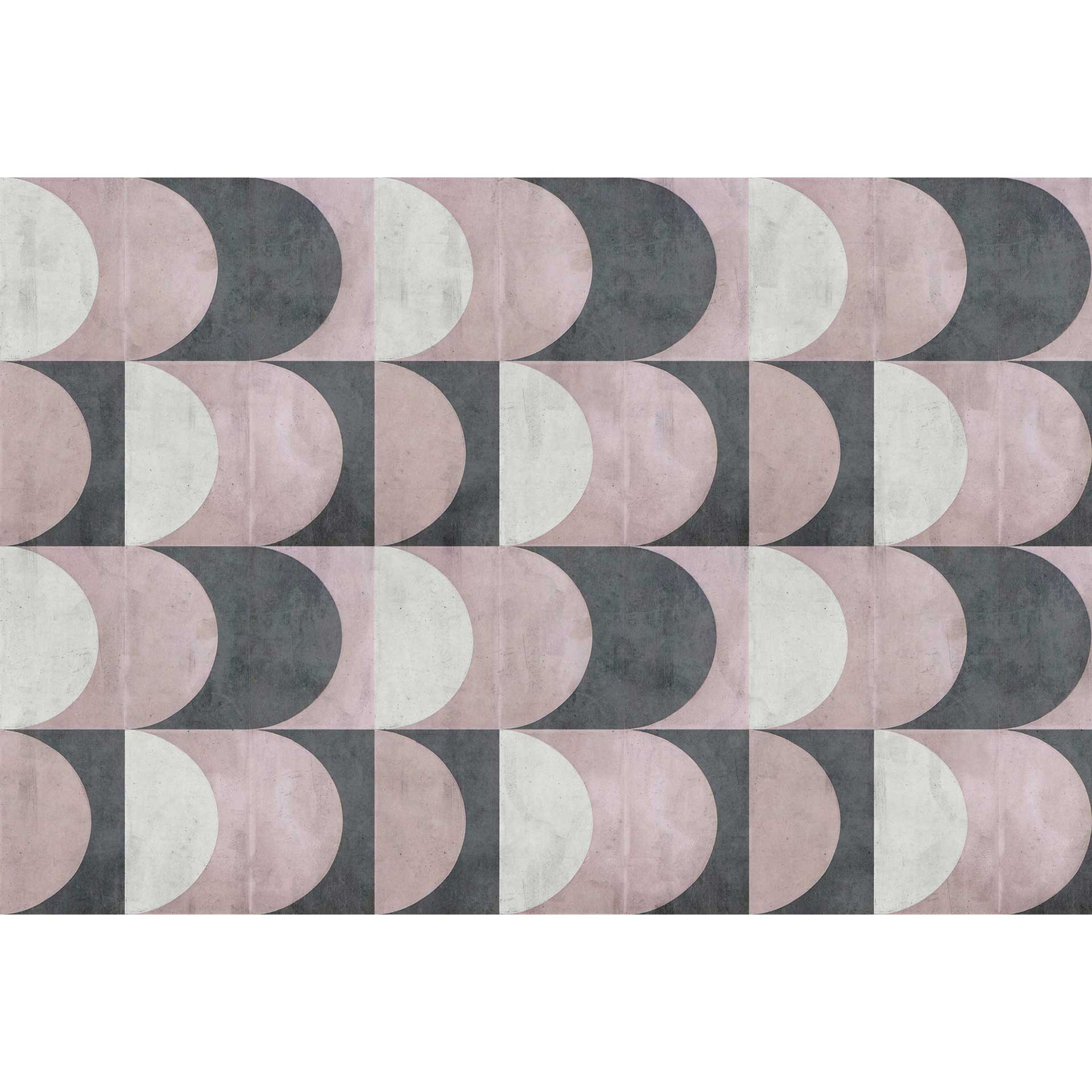 Geometrisch cirkel behang - roze grijs - modern vliesbehang