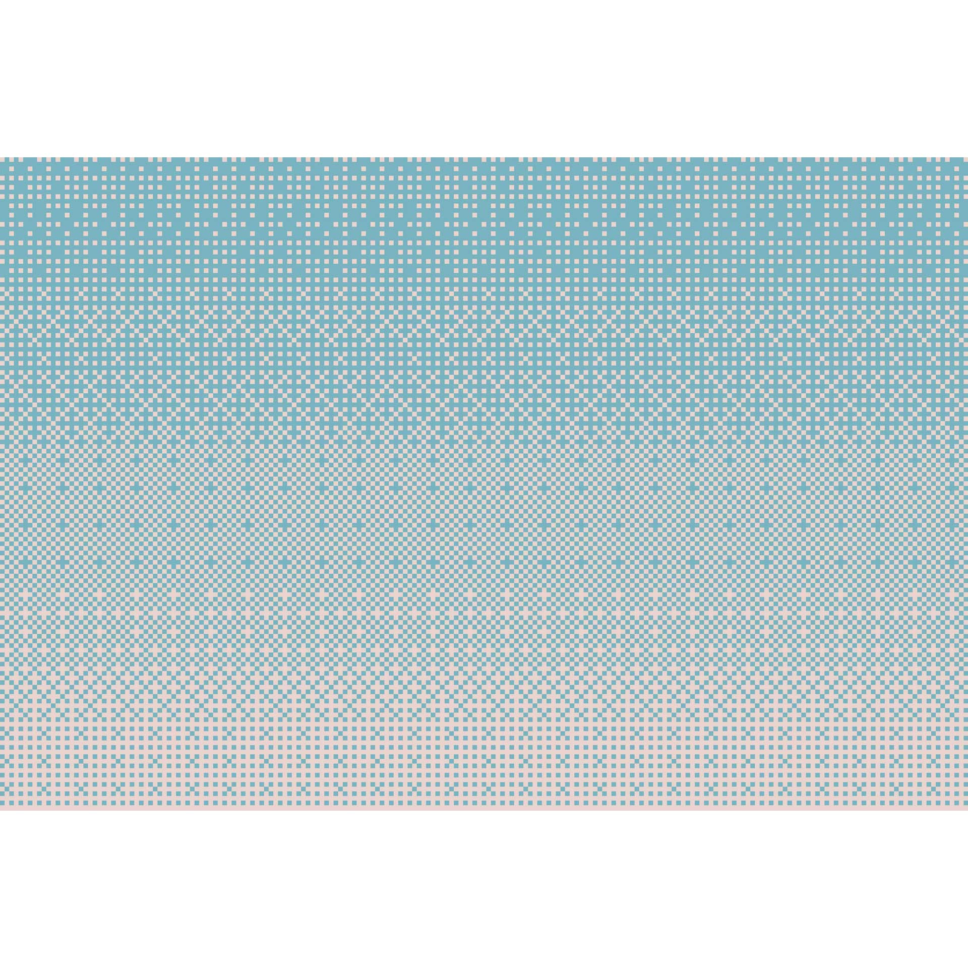 Modern pixelpatroon behang in blauwe tinten - vliesbehang