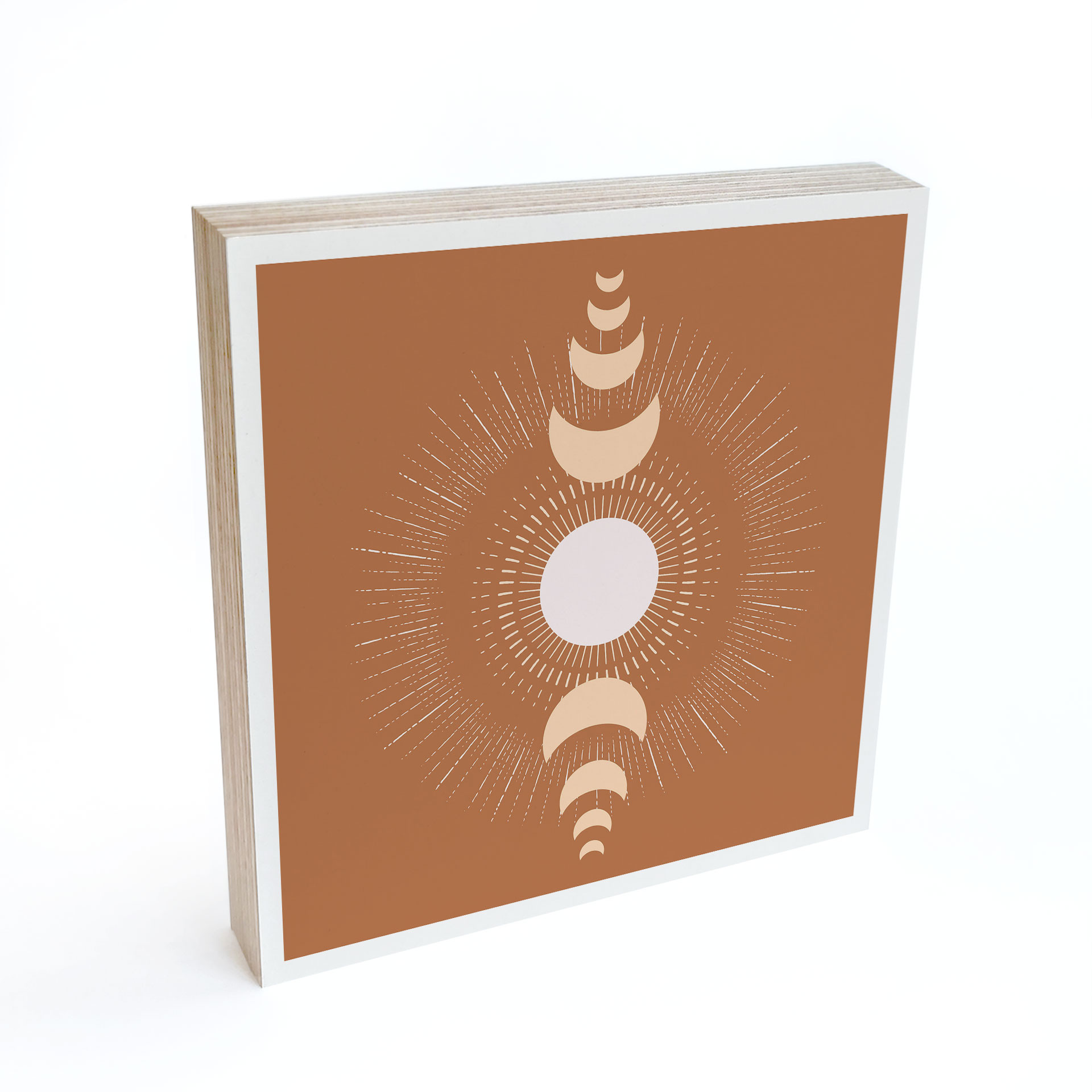 Billede af træ til at sætte op | Månecyklusser: Sol og måne i harmoni - KsanaKalpa - 15x15 cm
