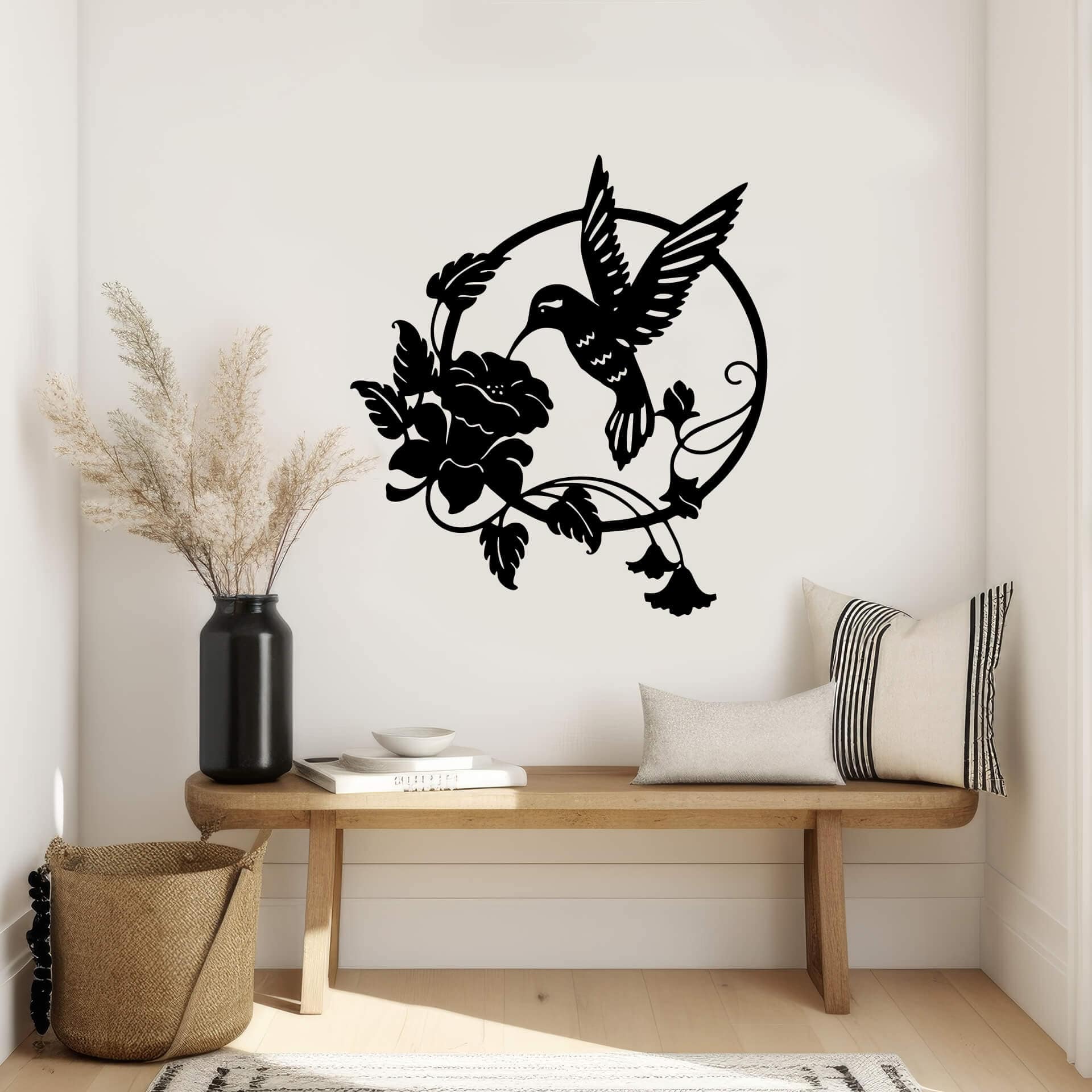 Wallsticker Kolibri og blomst