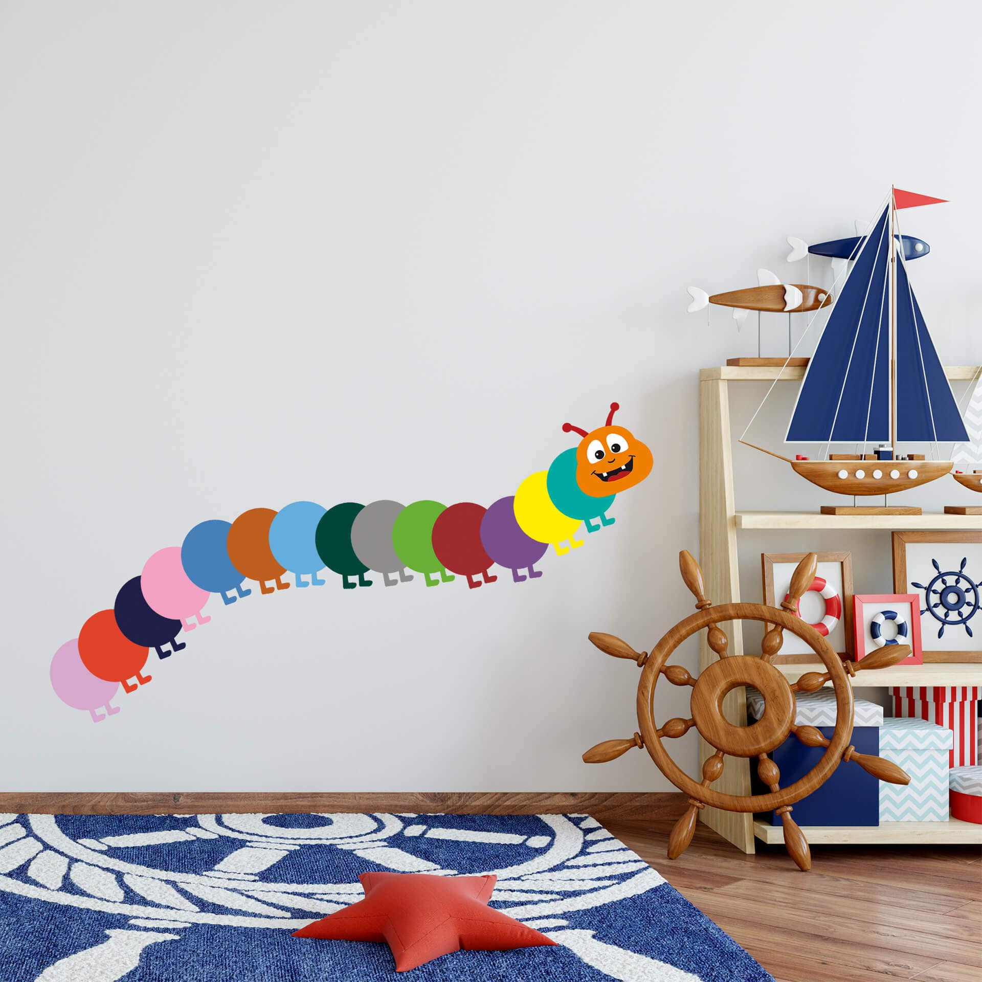 Wandtattoo Bunte Raupe