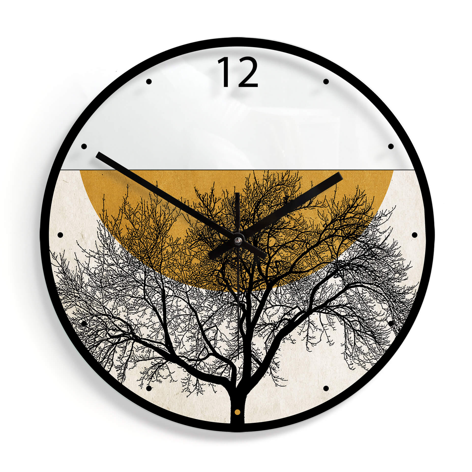 Horloge murale en verre - Kubistika - Matin d'hiver