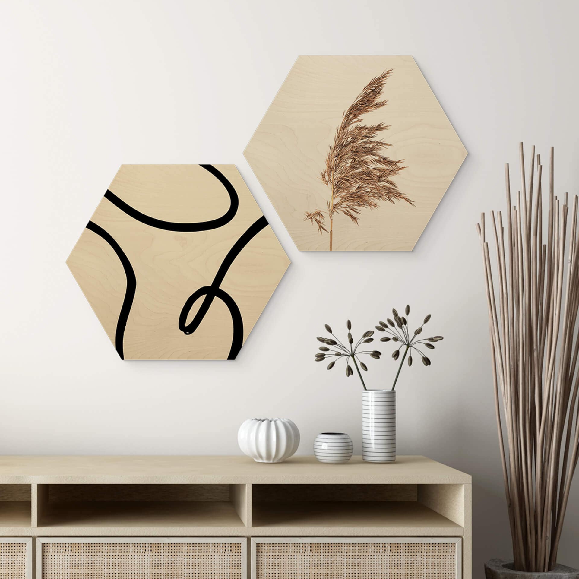 Hexagone - Bois 1X Studio - Abstraction curviligne