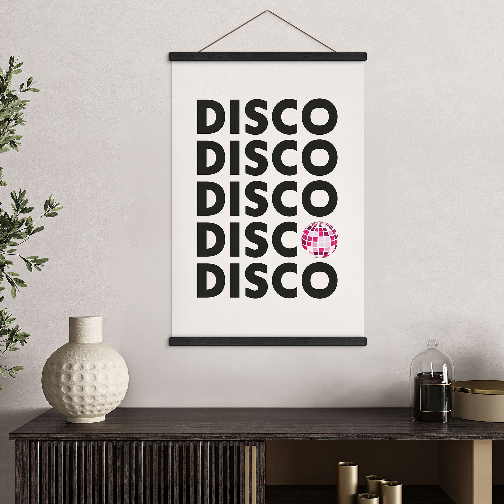 Obraz tkaniny Retro Disco Vibes Typografia - Kerr-Dineen
