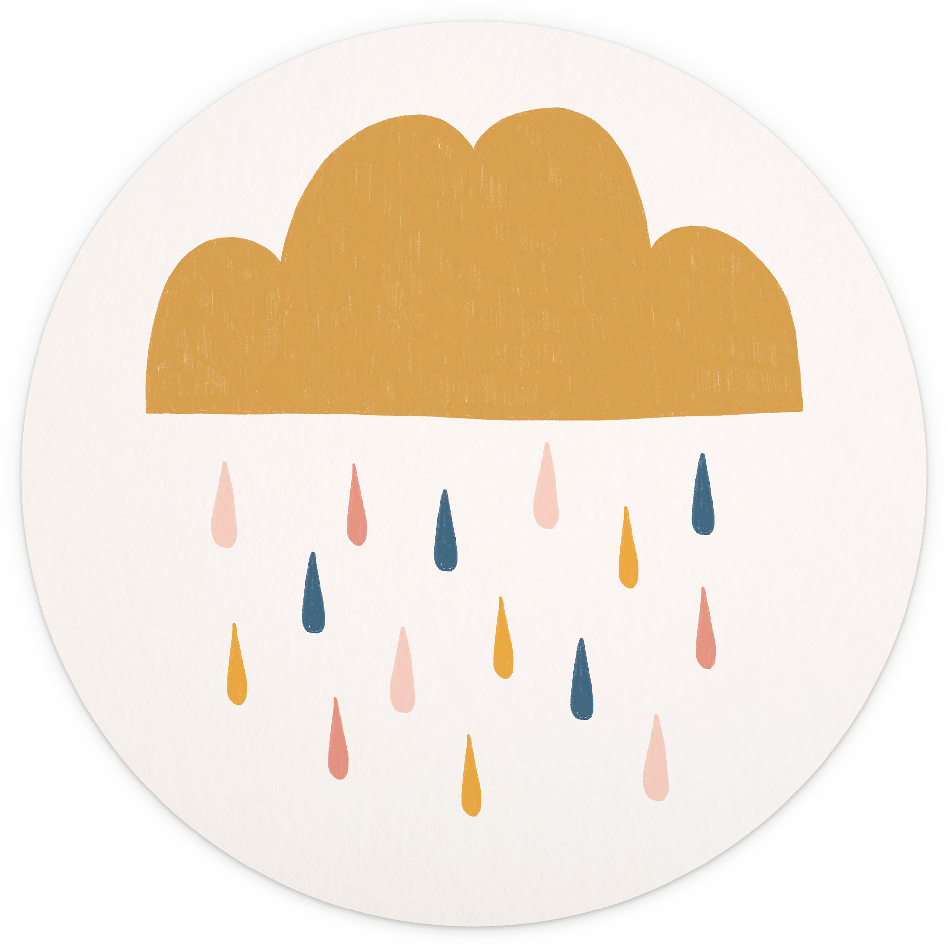 Behangcirkel Vrolijke regen in pastelkleuren - Menina Lisboa - vliesbehang/zelfklevend vliesbehang