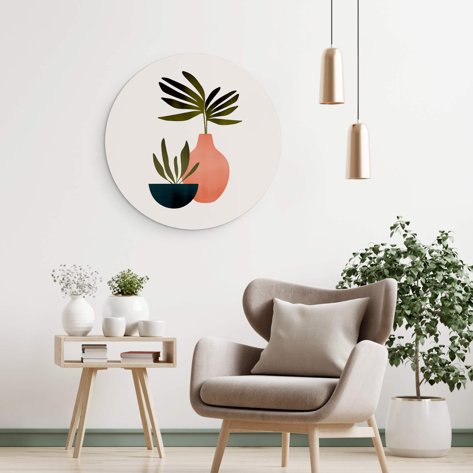 Tableau sur alu-Dibond rond Kubistika - Scandinavian Still Life