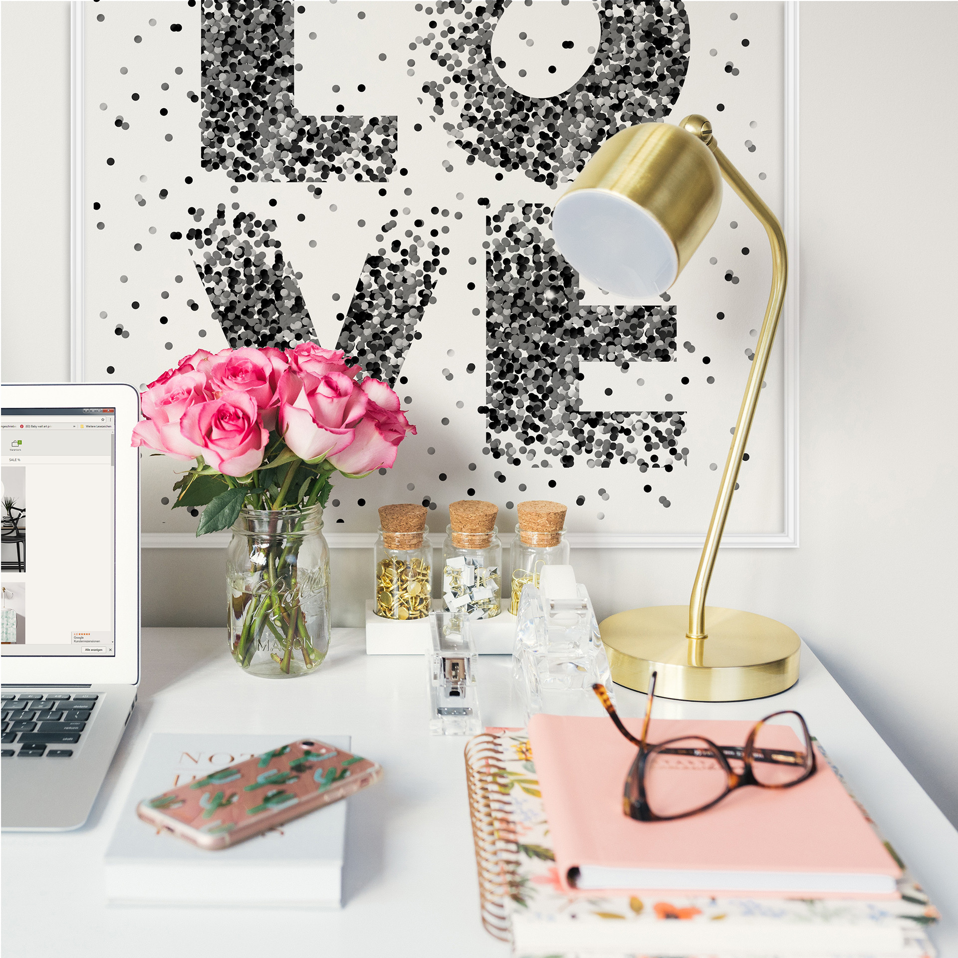 Wallprint W - Konfetti in Love - quadratisch