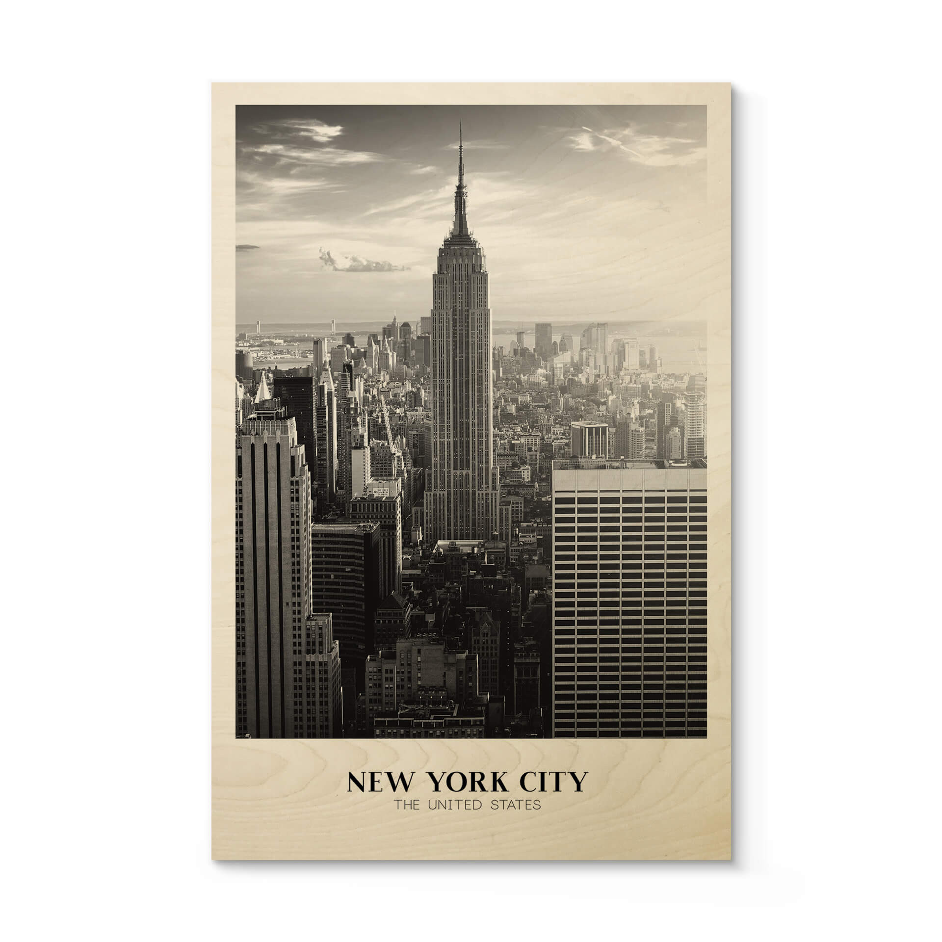Plakat drewniany New York