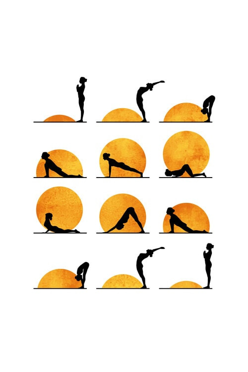 Plakatkunsttryk Kubistika - Yoga sun, plakat (40 x 60 cm)
