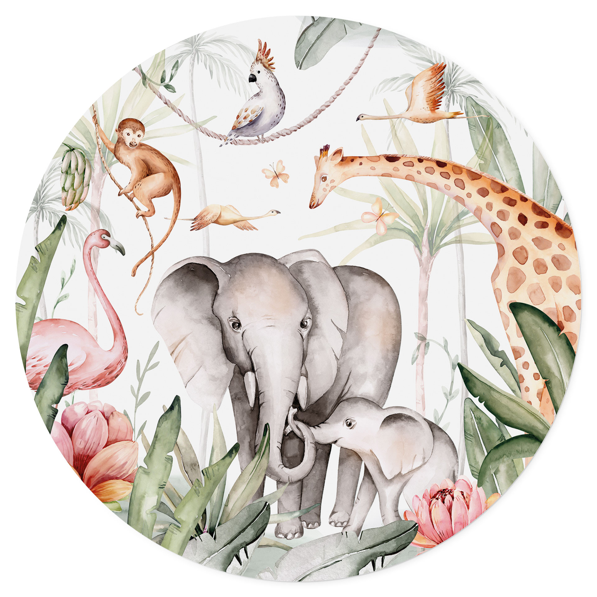Wandtattoo Afrikanische Tiere im Regenwald - Kvilis - Rund