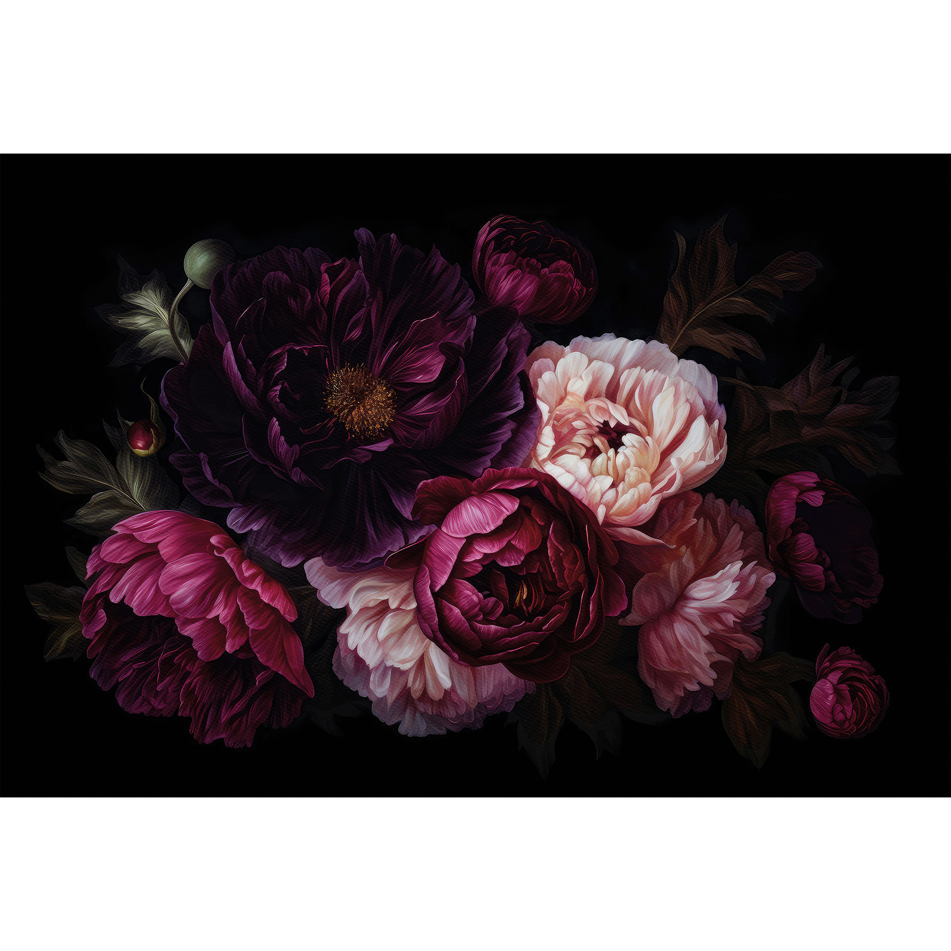 Fotobehang Boeket bloemen met pioenen - UN Designs
