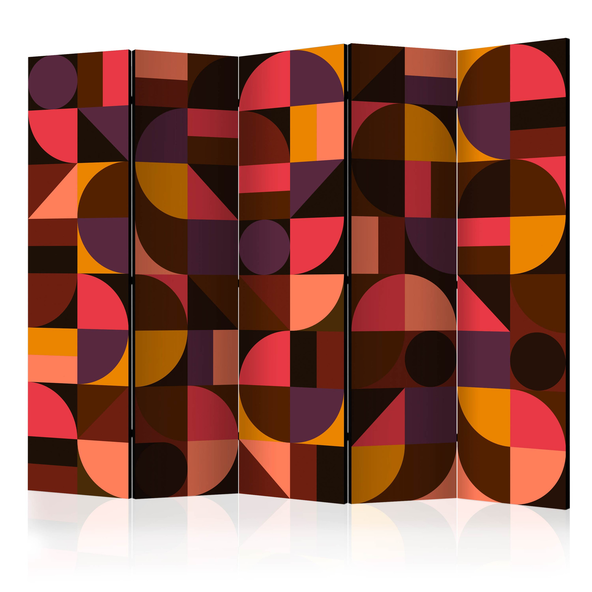 Rumdeler - Geometrisk mosaik (rød), 3-delt