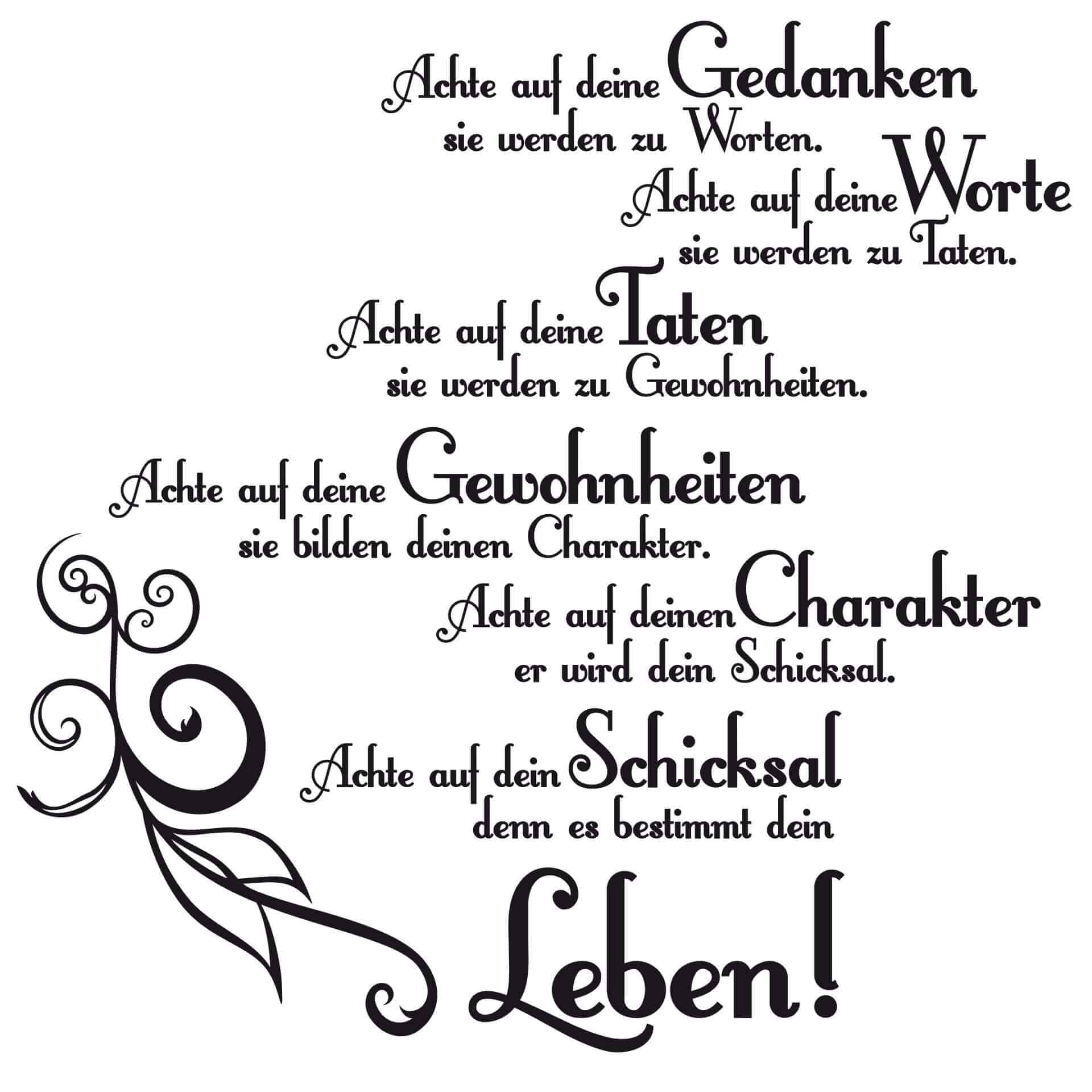 Wandtattoo Achte auf deine Gedanken