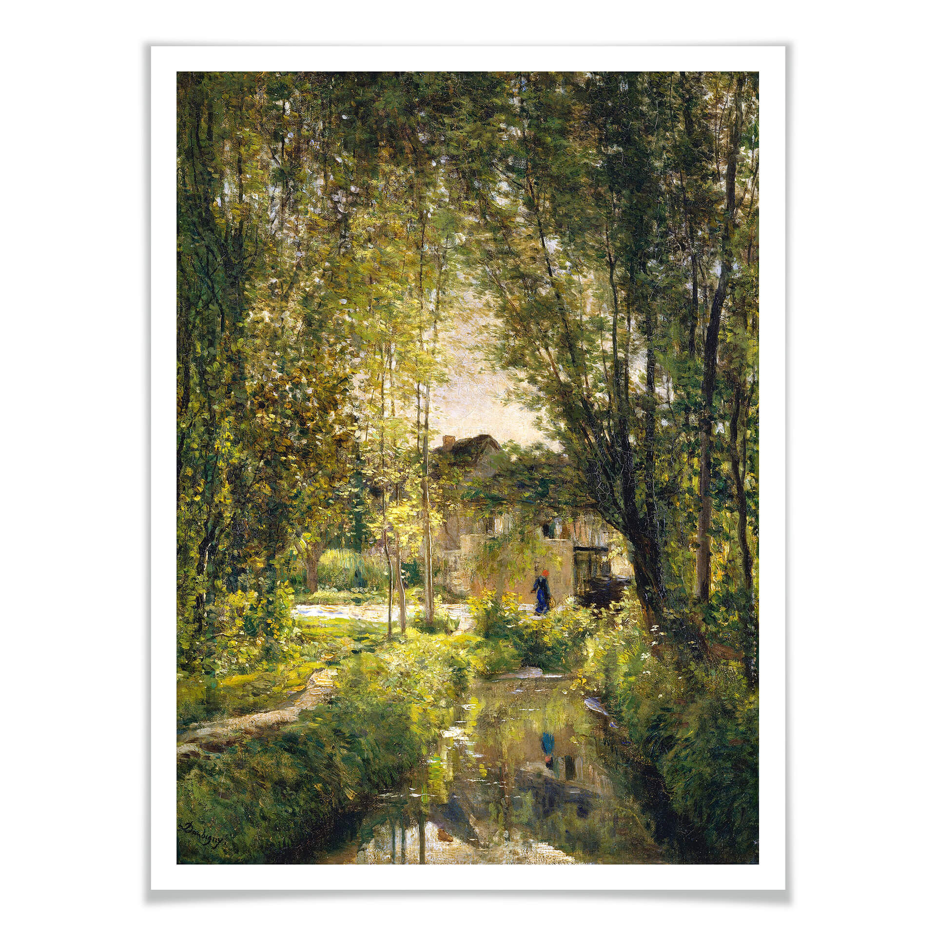 Plakat Daubigny - Krajobraz z promieniami słońca