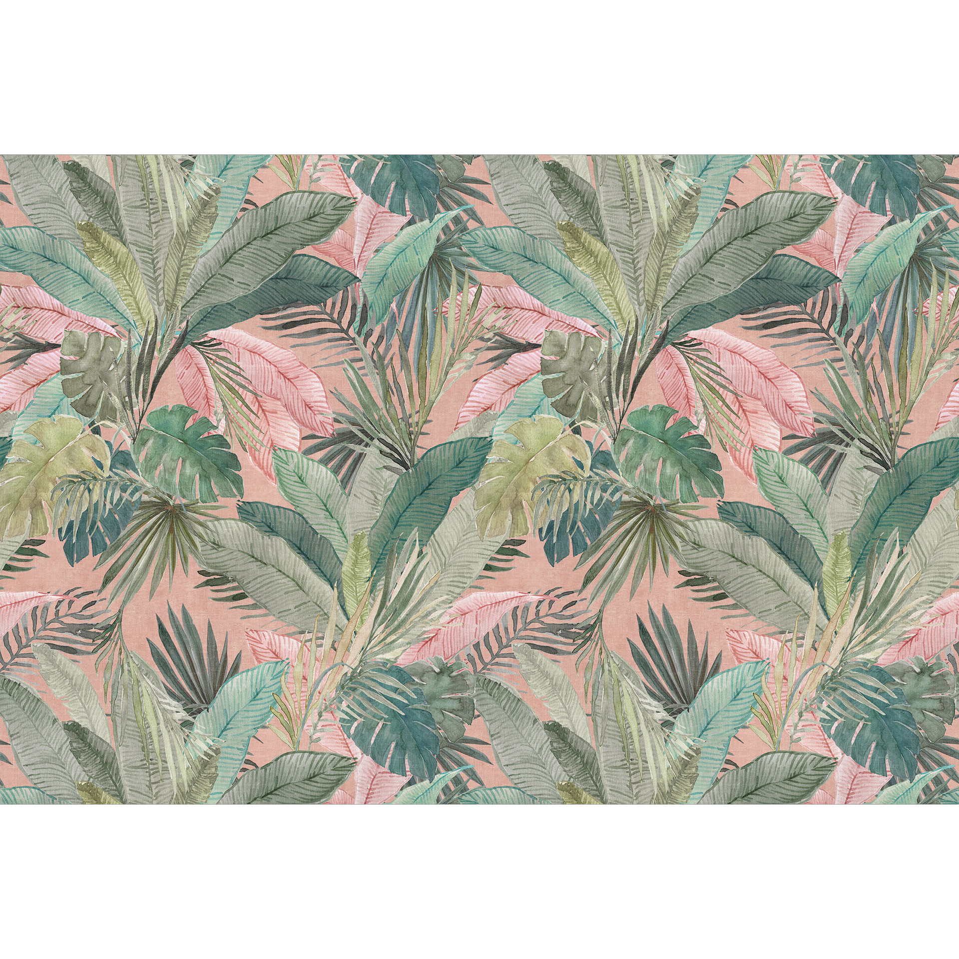 Fotobehang tropische bladeren in de jungle roze - Bloomery Decor