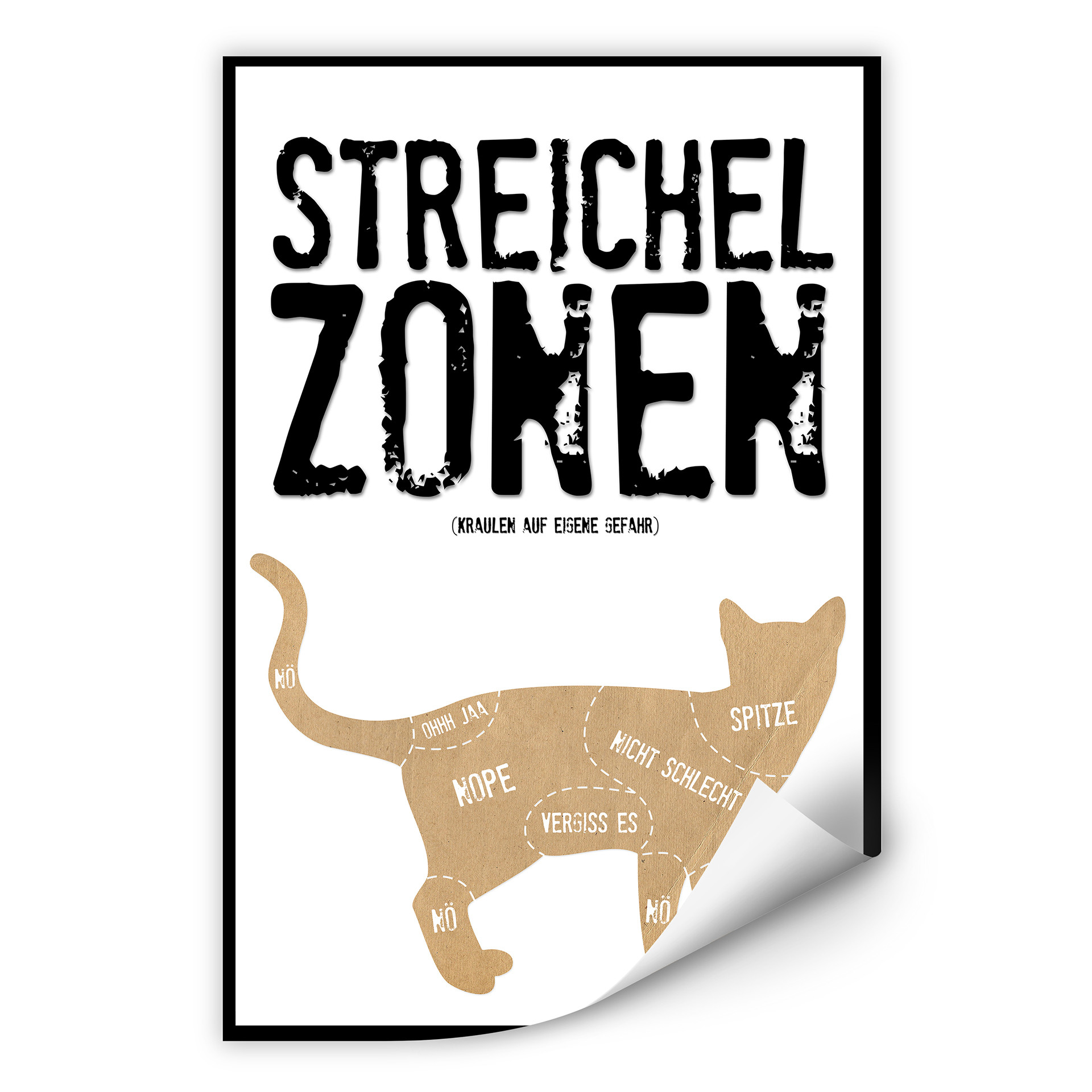 Wallprint Streichelzonen - Katze